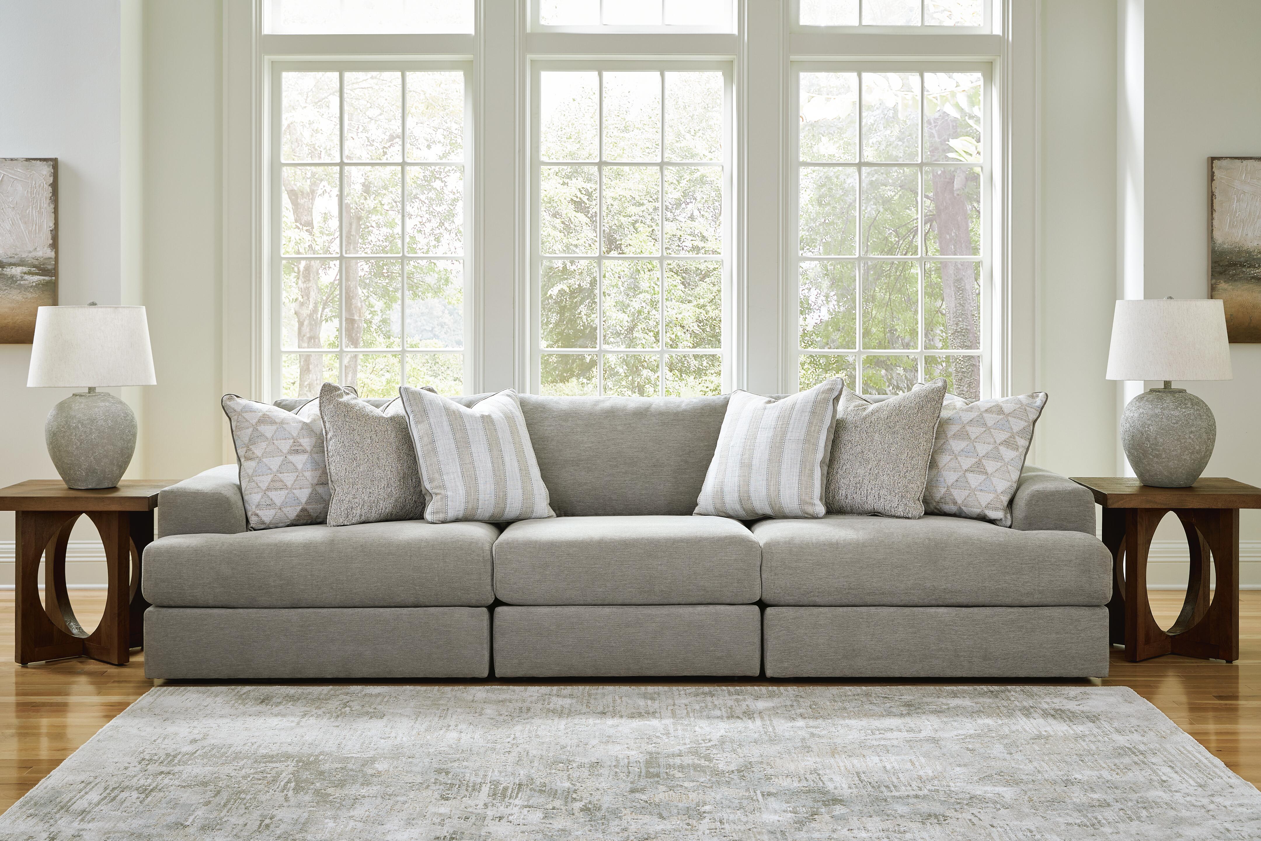 Dar Furniture - Ashley Furniture - Avaliyah 3-Piece Sectional Sofa - RAF 3-Piece Sectional Sofa / Ash - 58103S2