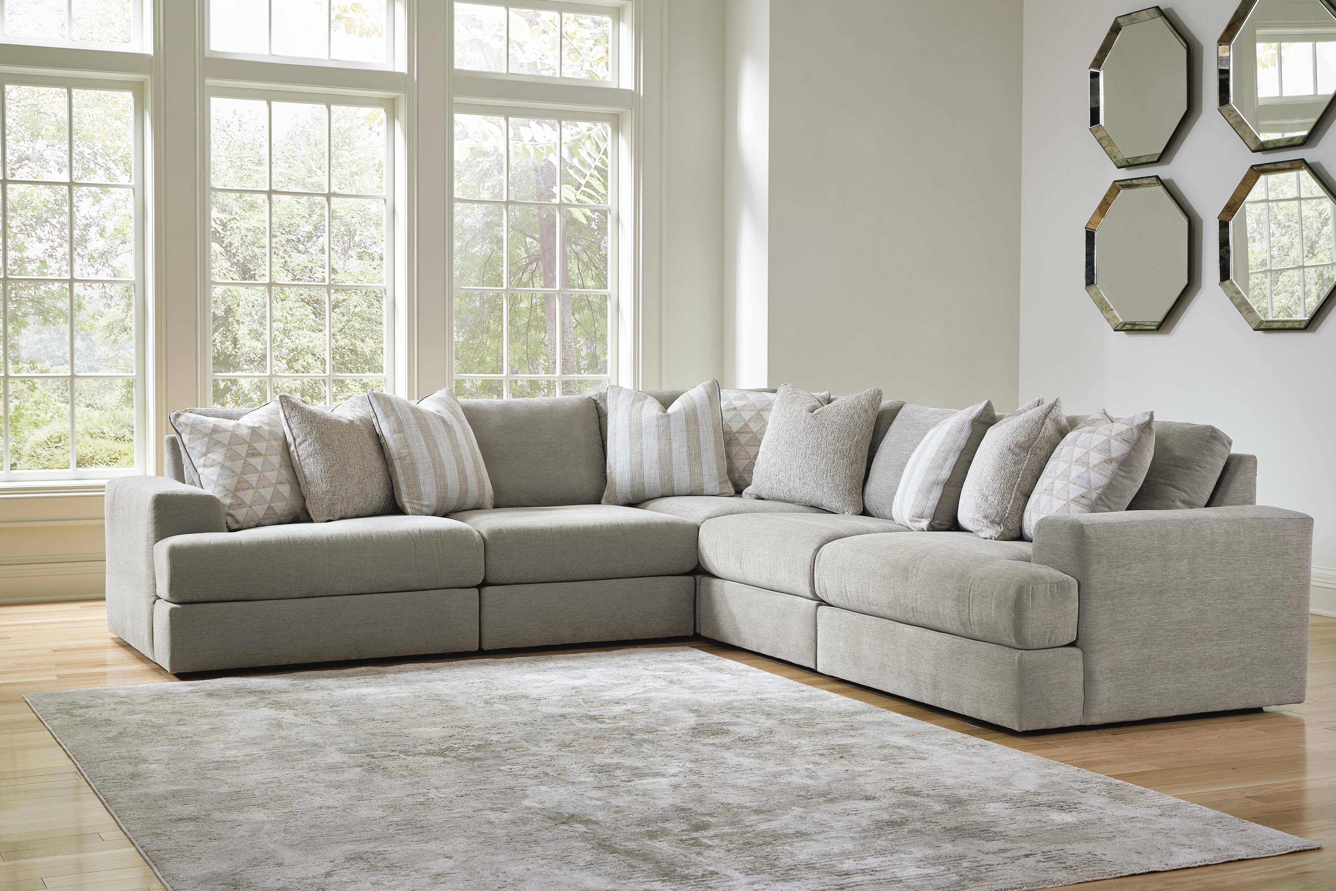 Dar Furniture - Ashley Furniture - Avaliyah 5-Piece Sectional - RAF 5-Piece Sectional / Ash - 58103S6