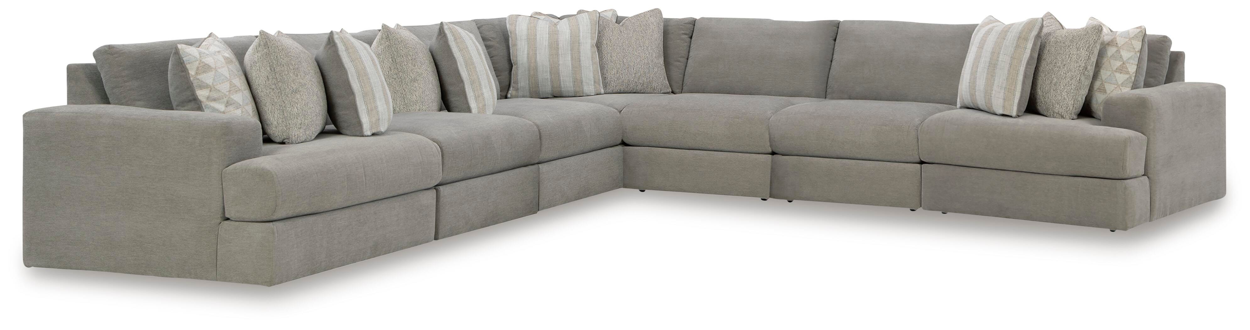Dar Furniture - Ashley Furniture - Avaliyah 7-Piece Sectional - RAF 7-Piece Sectional / Ash - 58103S8