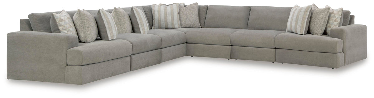 Dar Furniture - Ashley Furniture - Avaliyah 7-Piece Sectional - RAF 7-Piece Sectional / Ash - 58103S8
