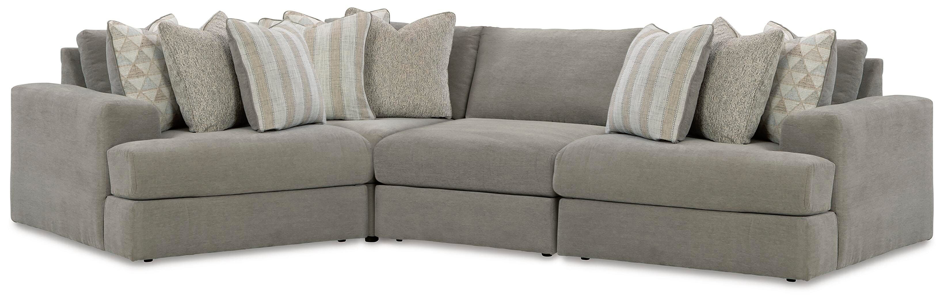Dar Furniture - Ashley Furniture - Avaliyah 4-Piece Sectional - RAF 4-Piece Sectional / Ash - 58103S5