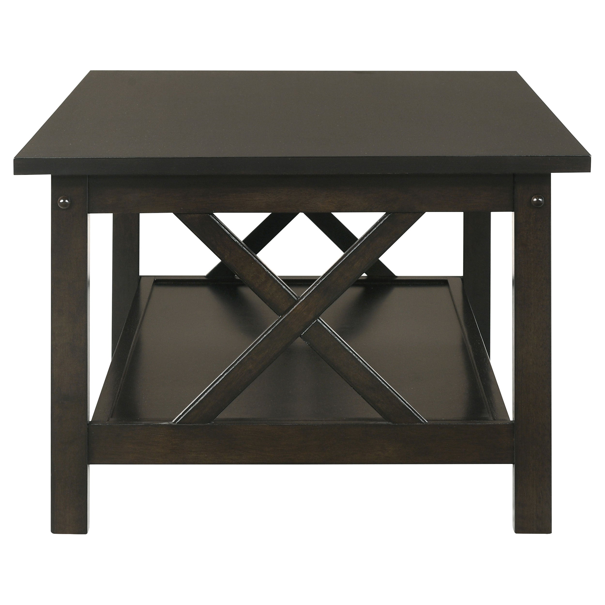 Rachelle 3-piece Rectangular Coffee Table Set Deep Merlot