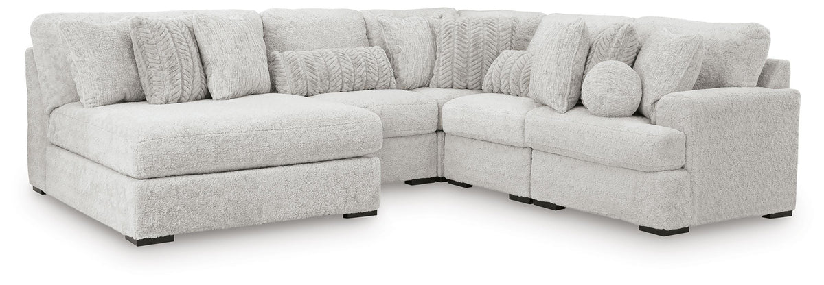 Dar Furniture - Ashley Furniture - Cuddle Plush 5-Piece Sectional with Chaise - 5-Piece Sectional with Chaise / Arctic - PC59106S11