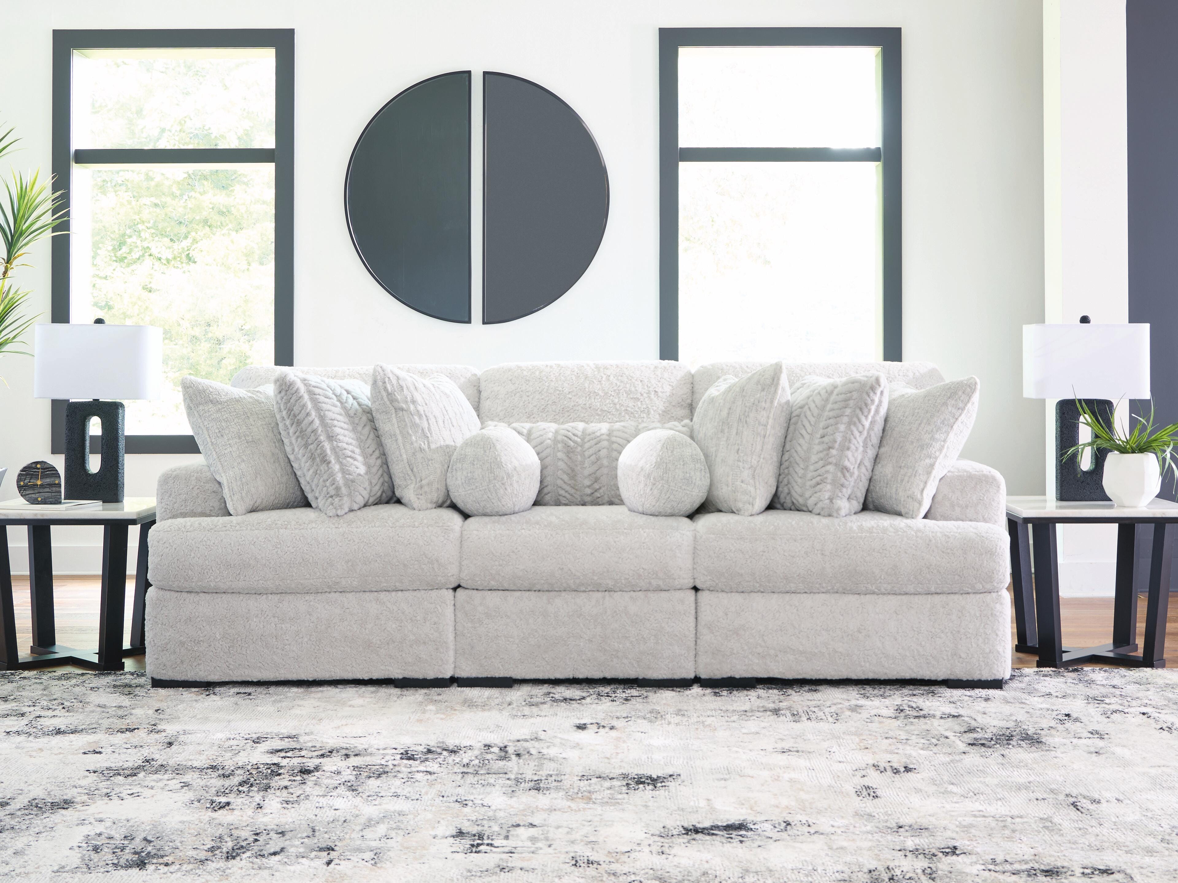 Dar Furniture - Ashley Furniture - Cuddle Plush 3-Piece Sectional - RAF 3-Piece Sectional / Arctic - PC59106S5