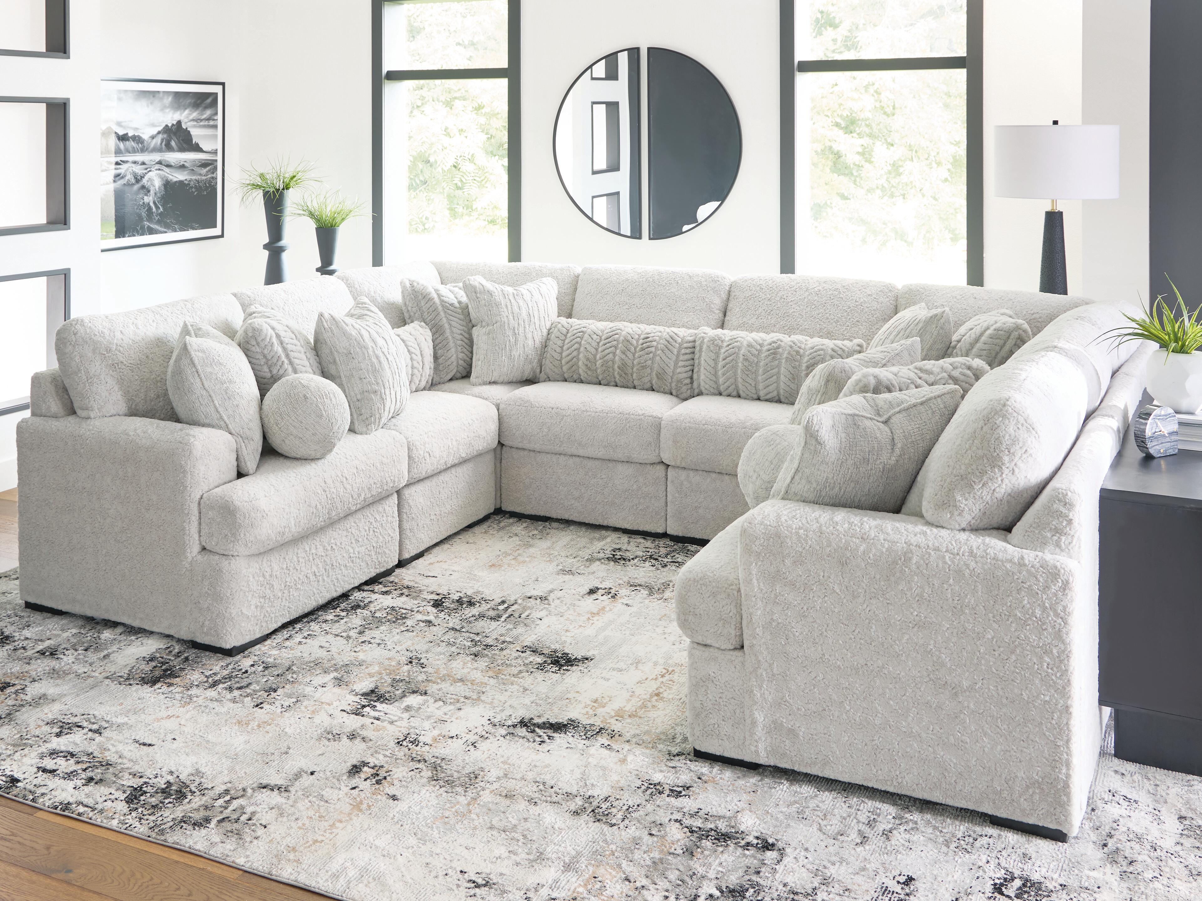 Dar Furniture - Ashley Furniture - Cuddle Plush 8-Piece Sectional - RAF 8-Piece Sectional / Arctic - PC59106S6