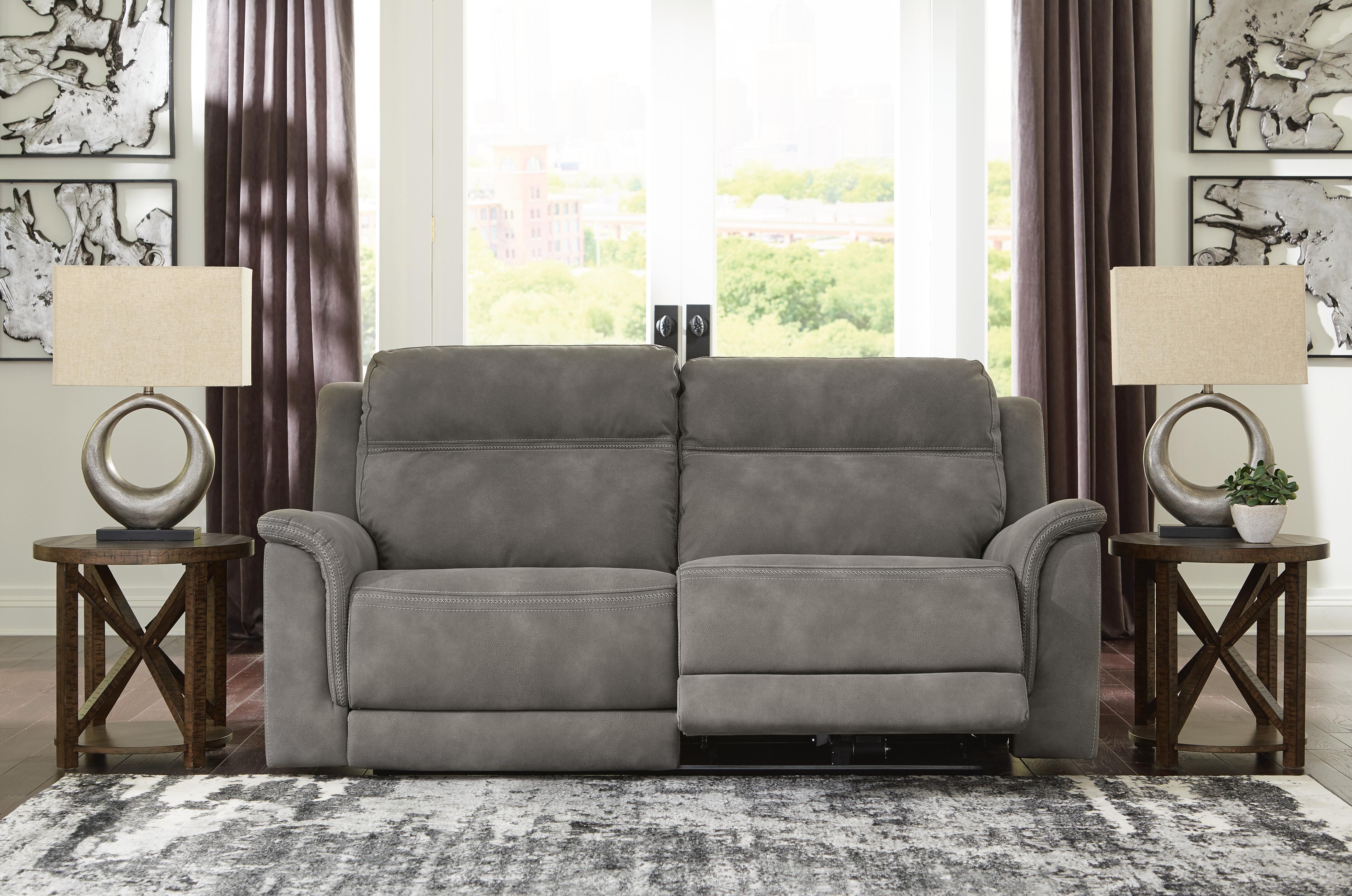 Dar Furniture - Ashley Furniture - Next-Gen Durapella Power Reclining Sofa - 2 Seat PWR REC Sofa ADJ HDREST / Slate - 5930147
