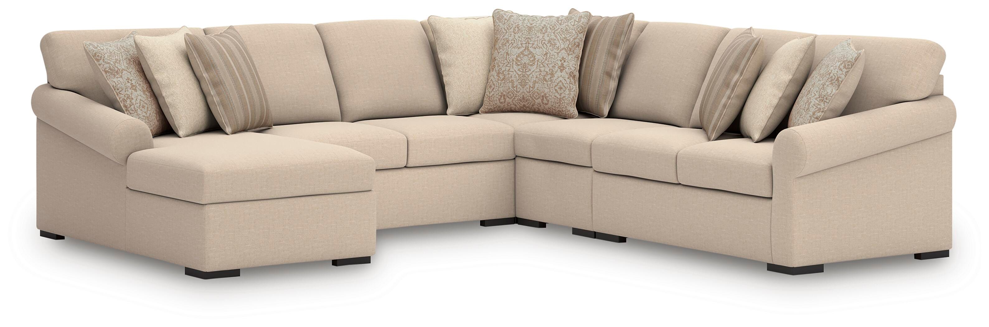 Dar Furniture - Ashley Furniture - LadyMae 5-Piece Sectional with Chaise - RAF 5-Piece Sectional with Chaise / Twill - 59404S8