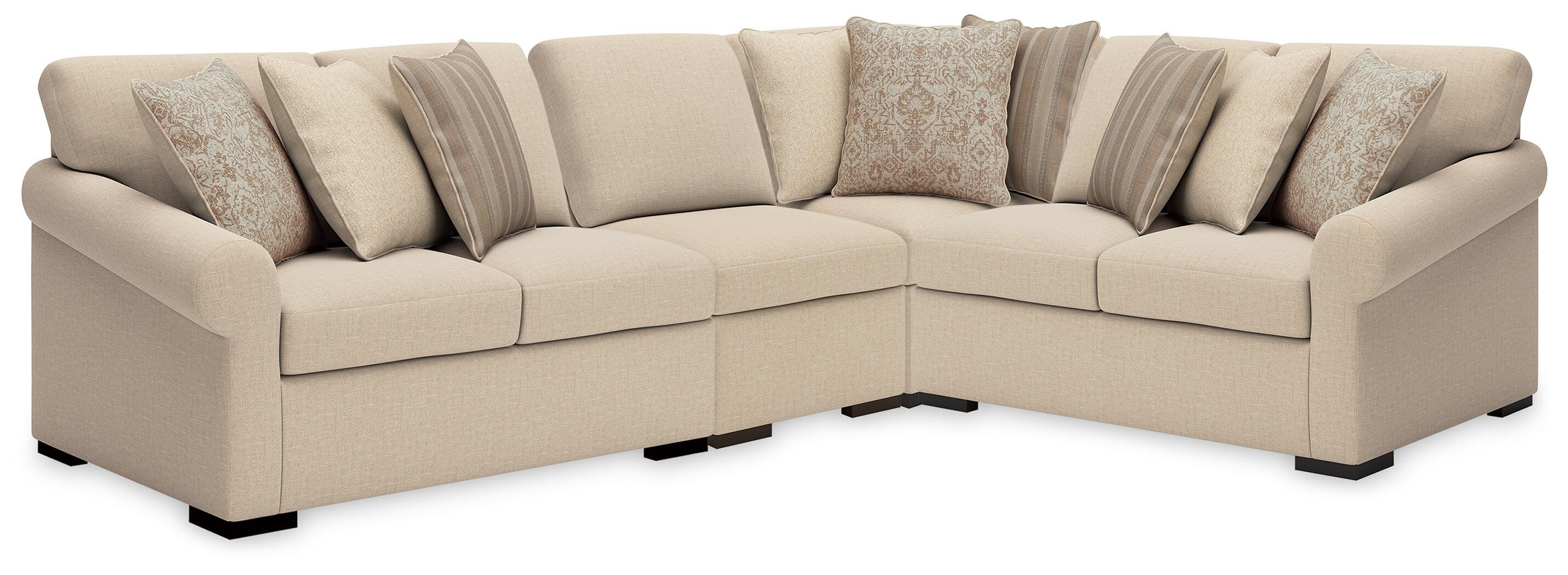 Dar Furniture - Ashley Furniture - LadyMae 4-Piece Sectional - 4-Piece Sectional / Twill - 59404S9