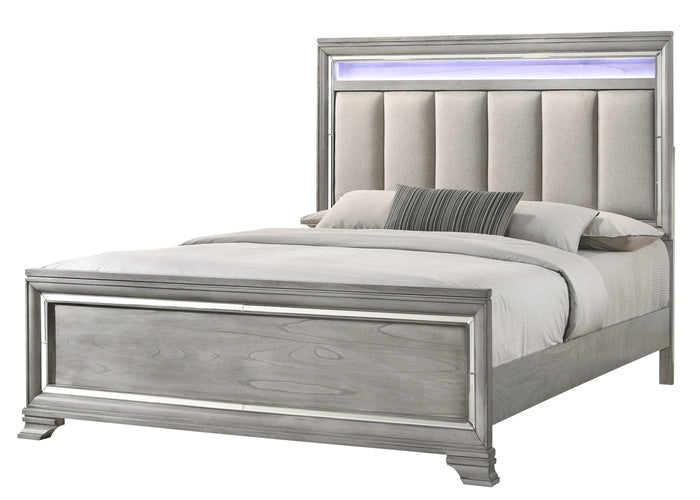 Vail Panel Bed In Grey