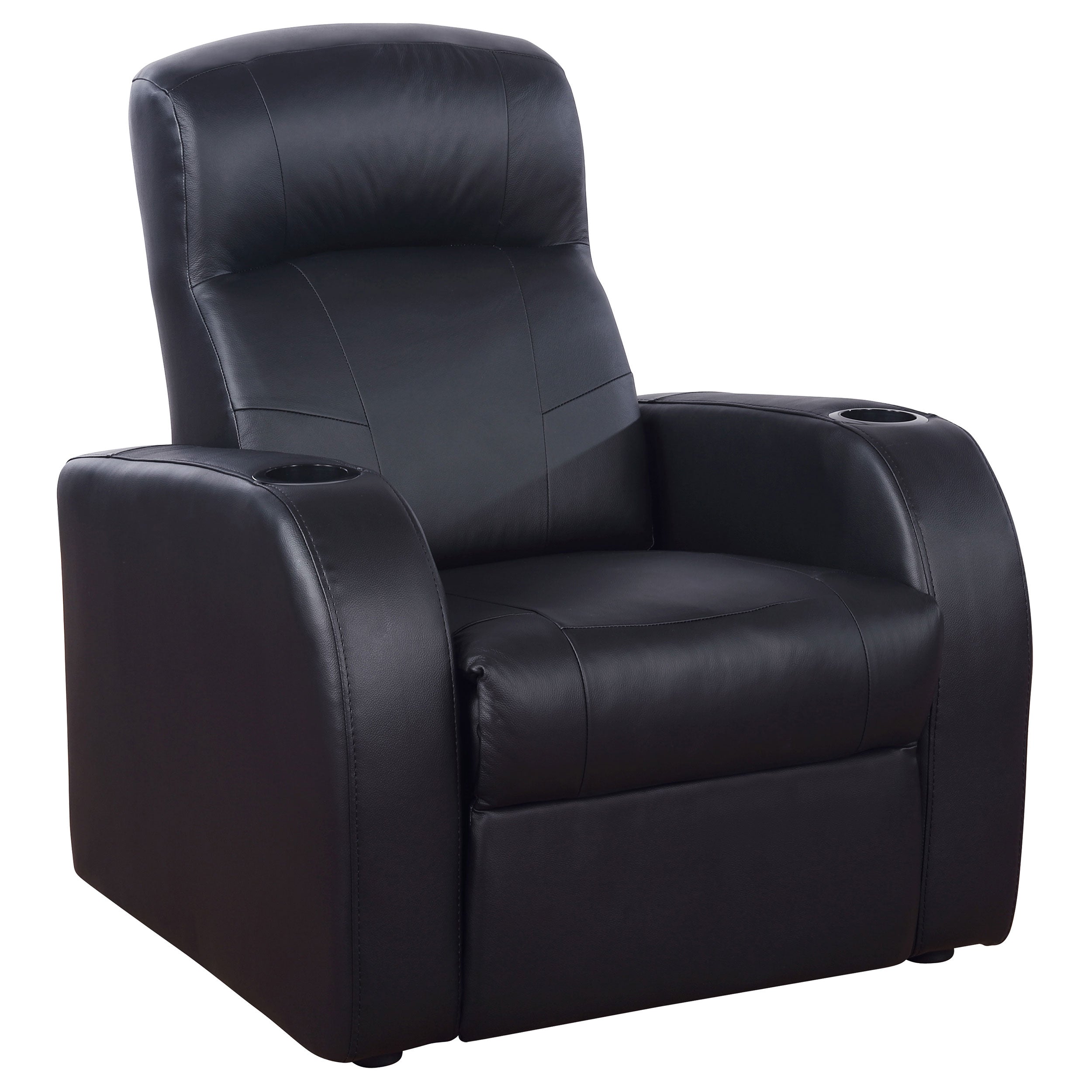 Dar Furniture - Coaster - Cyrus Upholstered Track Arm Recliner Black - 600001