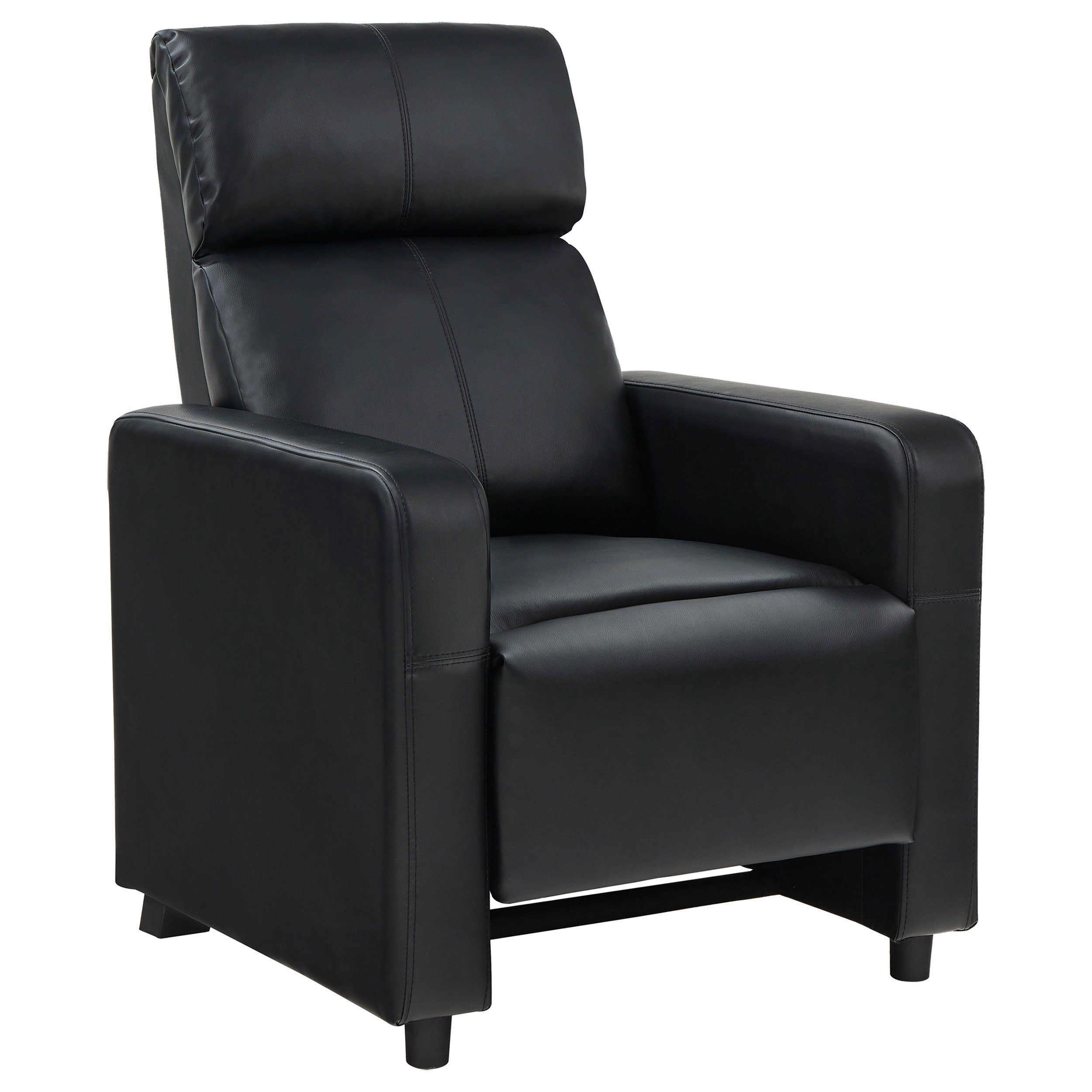 Dar Furniture - Coaster - Toohey Upholstered Home Theater Push Back Recliner Black - 600181