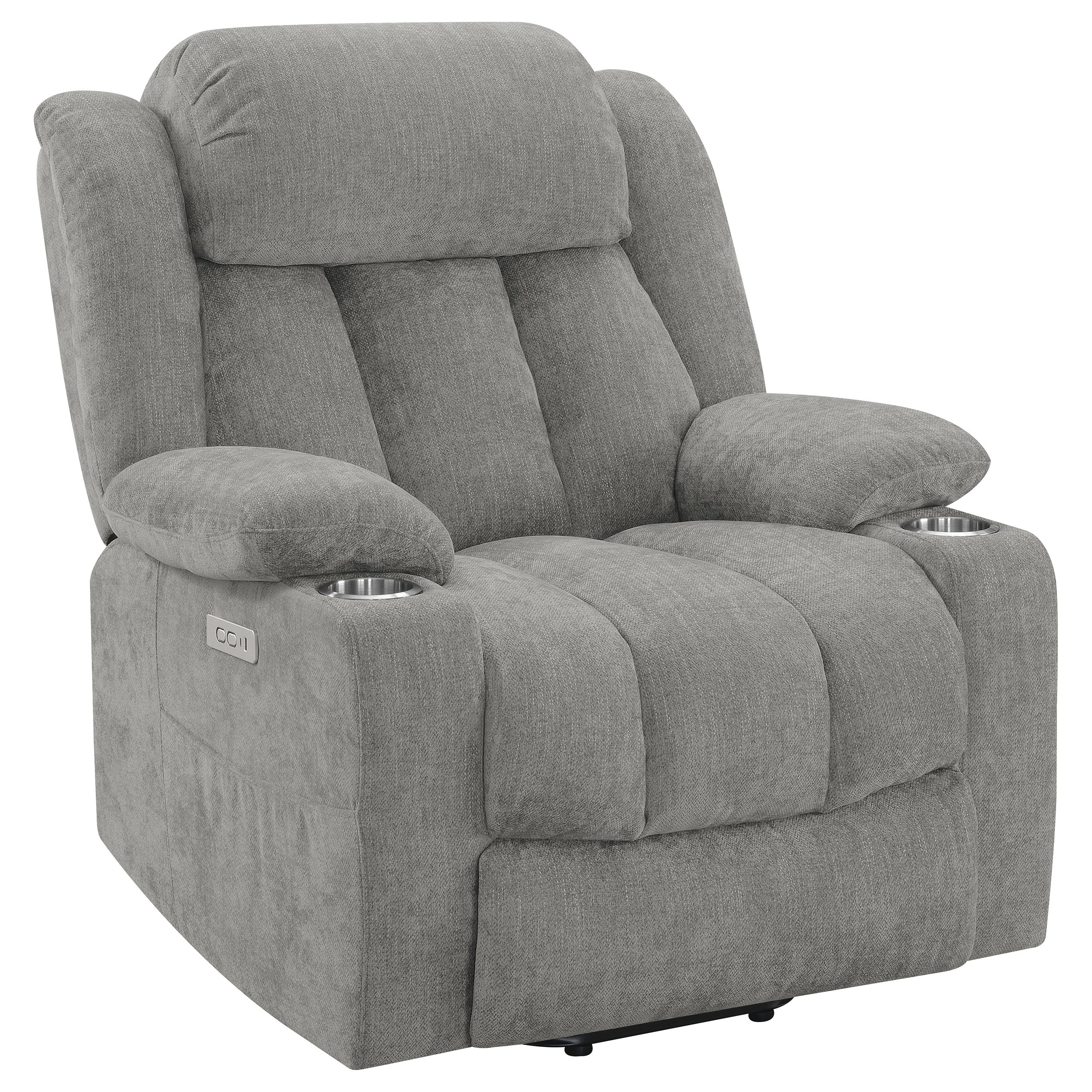 Dar Furniture - Coaster - Houston Upholstered Power Lift Recliner Grey - 602284P