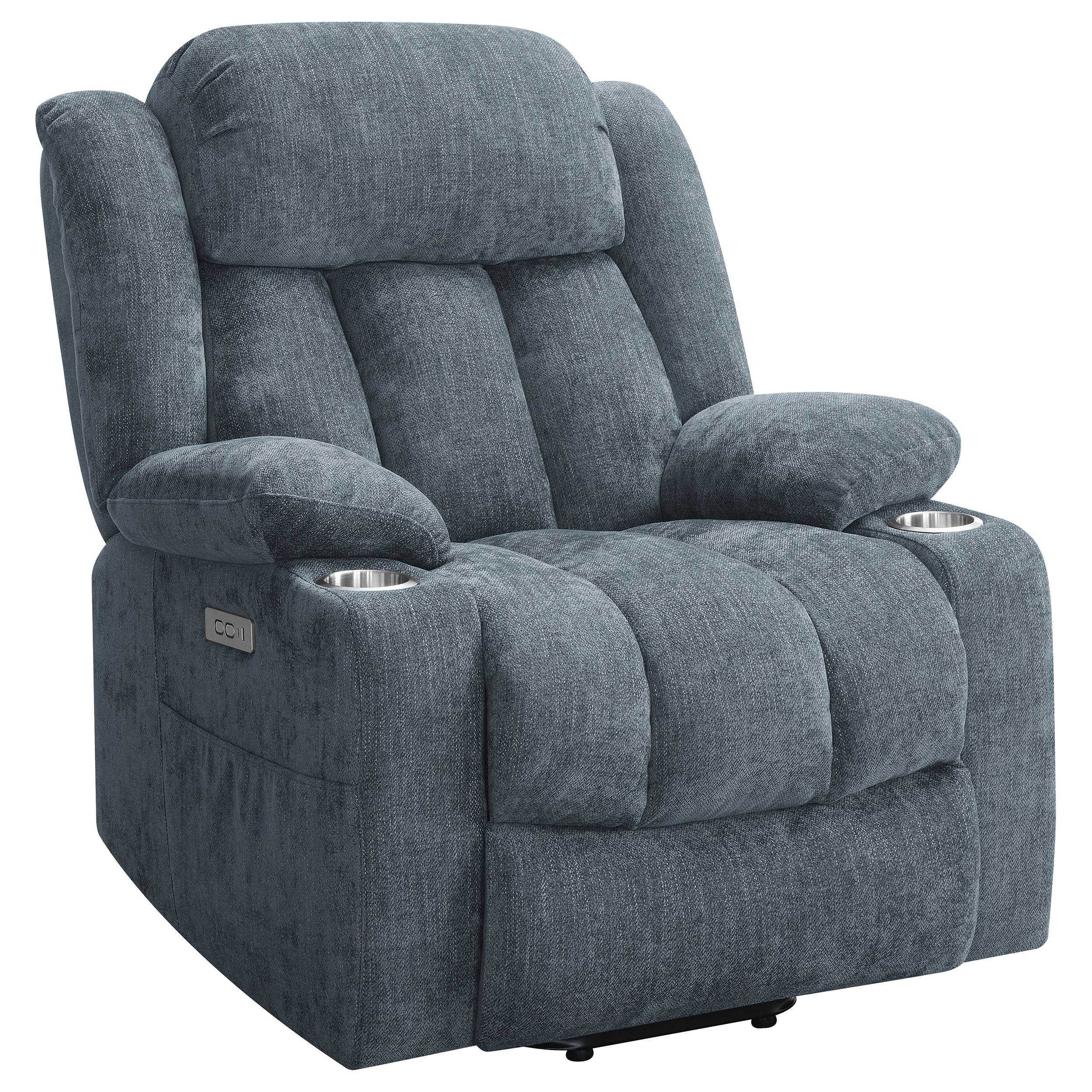 Dar Furniture - Coaster - Houston Upholstered Power Lift Recliner Slate Blue - 602294P