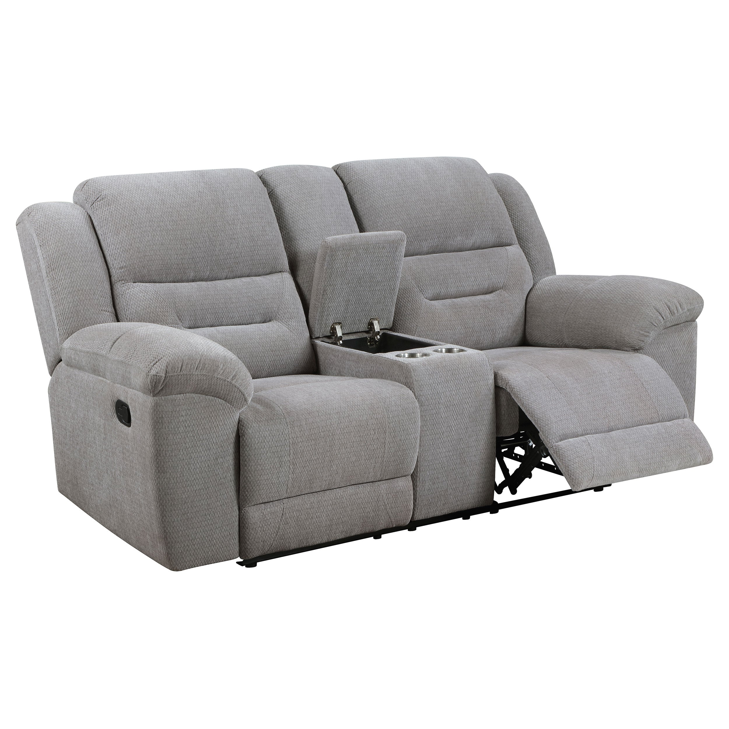 Dar Furniture - Coaster - Gilson Chenille Upholstered Reclining Loveseat Grey - 602552