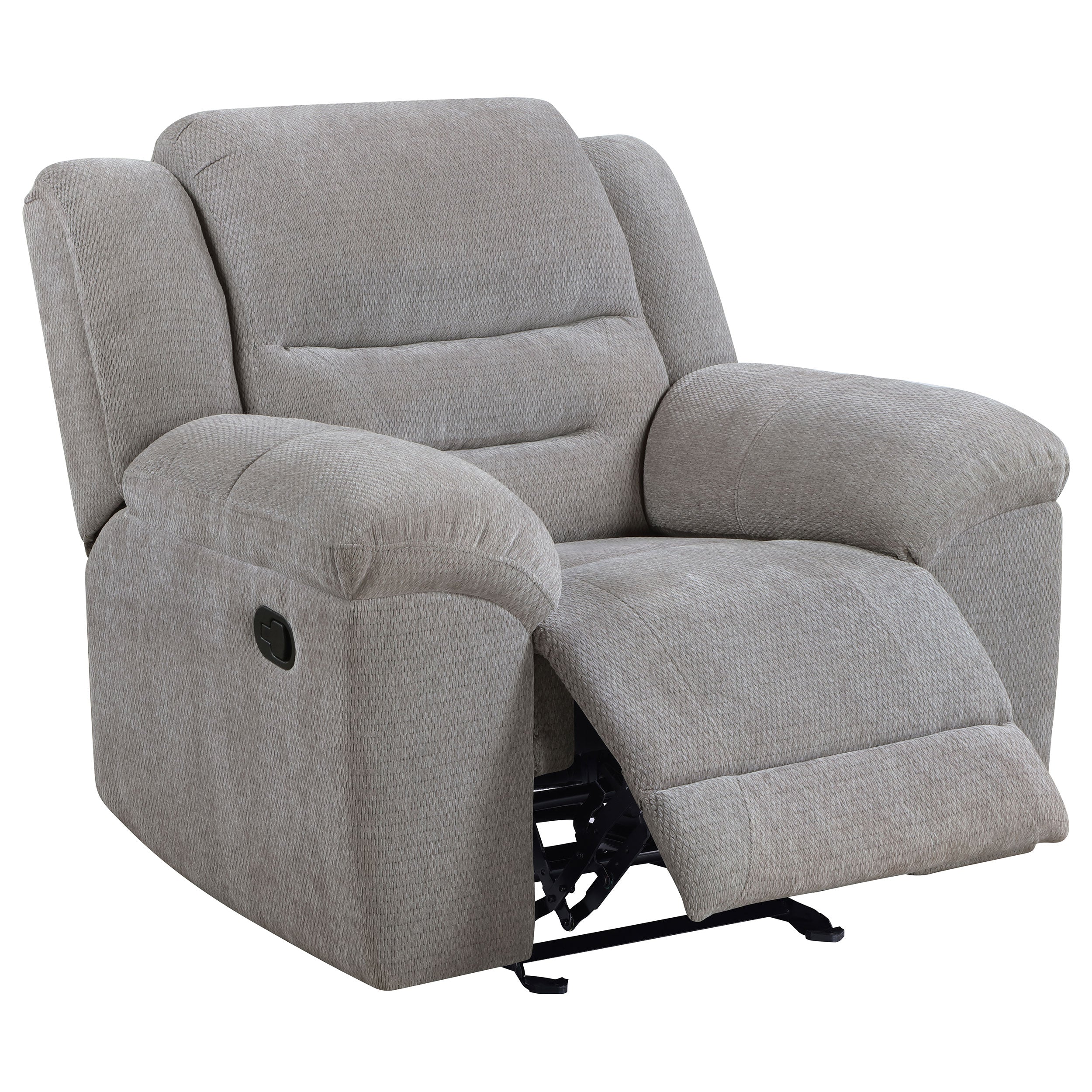 Dar Furniture - Coaster - Gilson Chenille Upholstered Glider Recliner Chair Grey - 602553