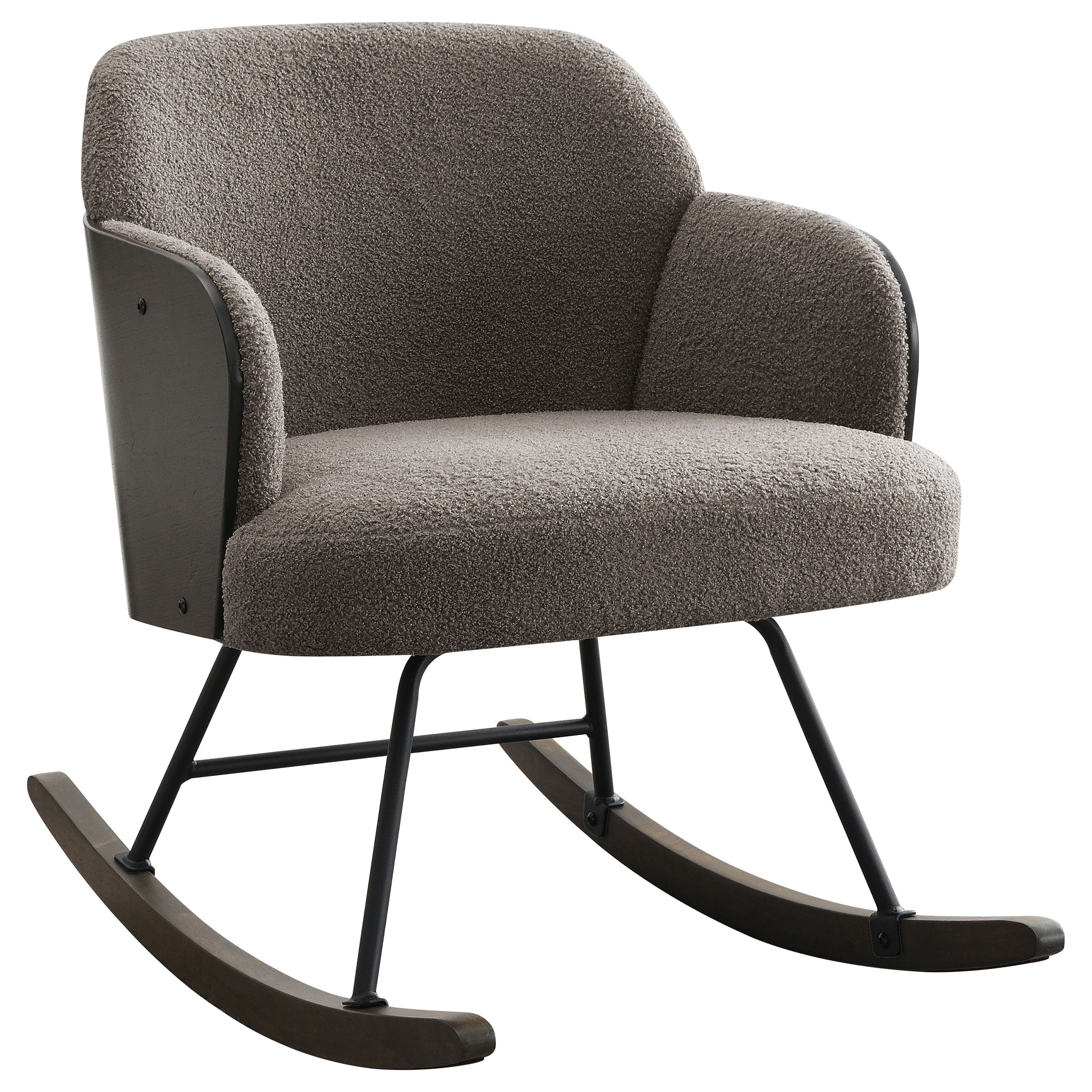 Dar Furniture - Coaster - Paige Boucle Upholstered Mid Back Rocking Chair Taupe - 602626