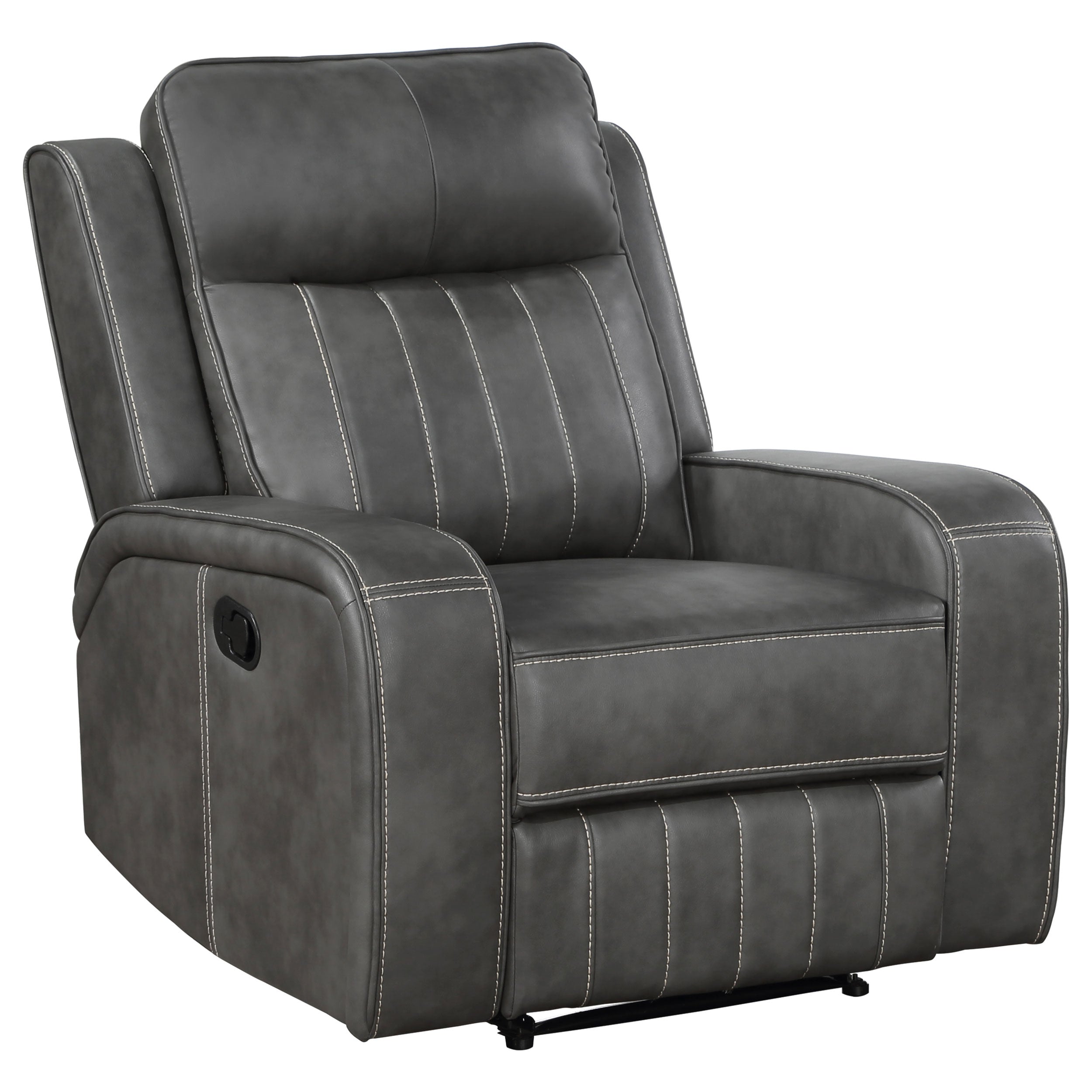 Dar Furniture - Coaster - Raelynn Upholstered Track Arm Recliner Grey - 603193
