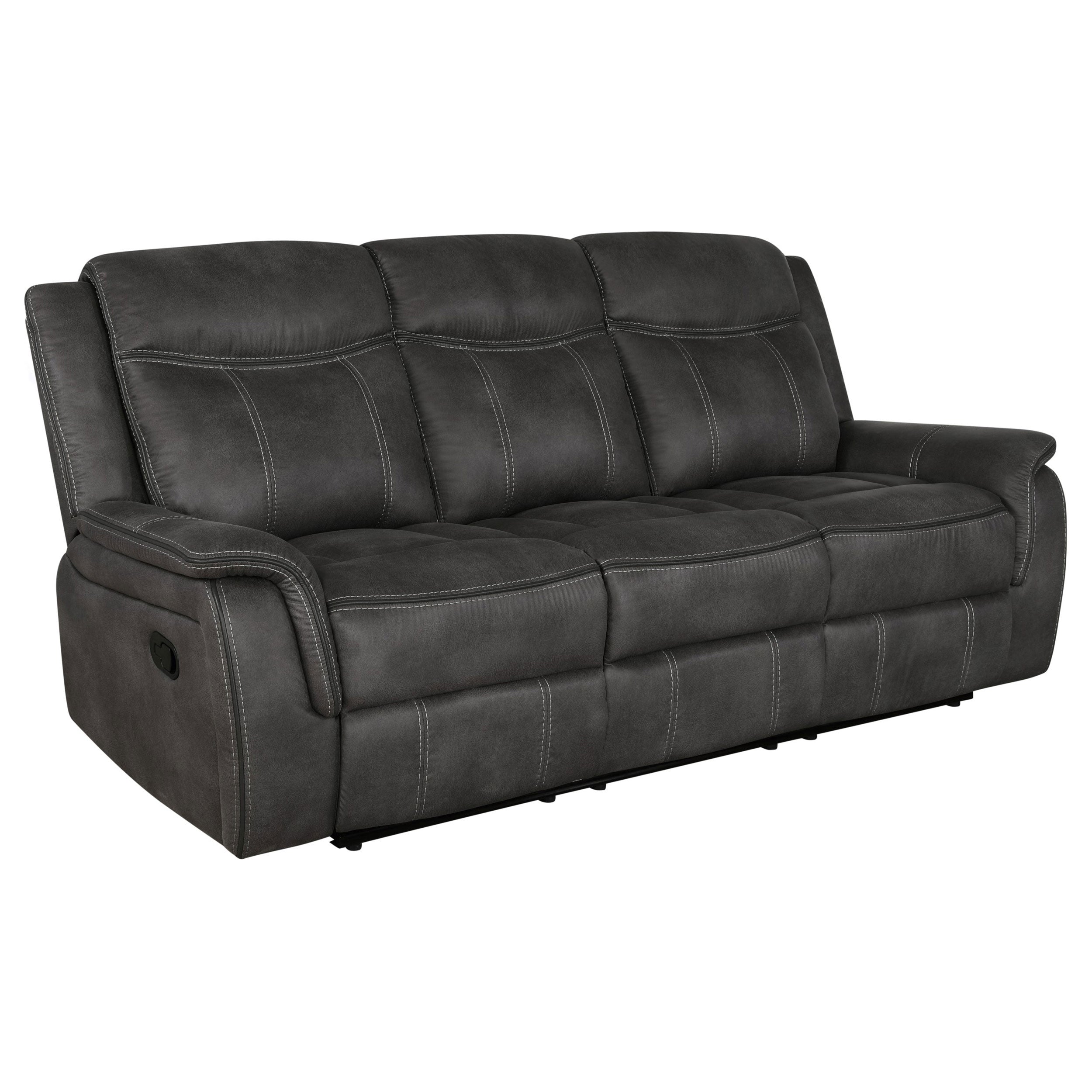 Dar Furniture - Coaster - Lawrence Upholstered Padded Arm Reclining Sofa Charcoal - 603504