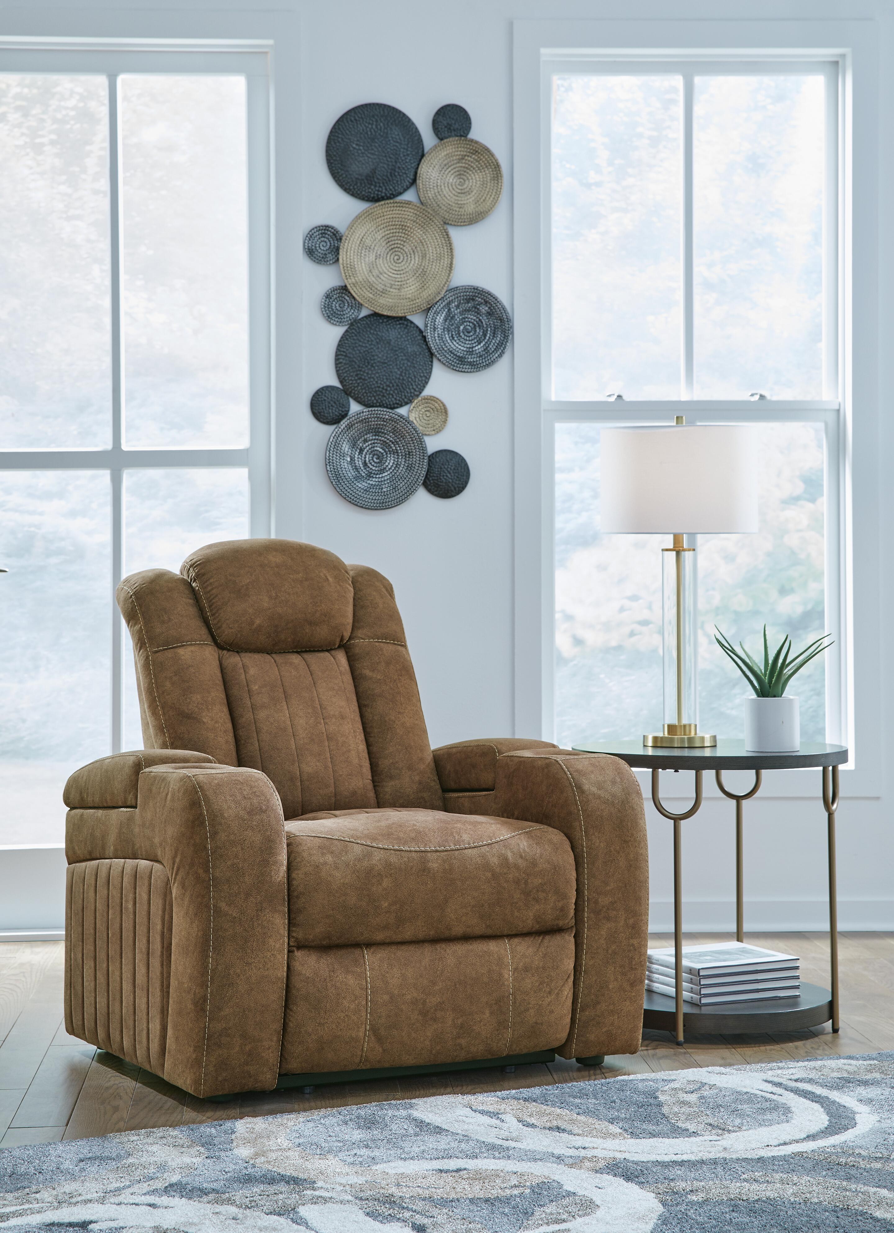 Dar Furniture - Ashley Furniture - Wolfridge Power Recliner - PWR Recliner/ADJ Headrest / Brindle - 6070313