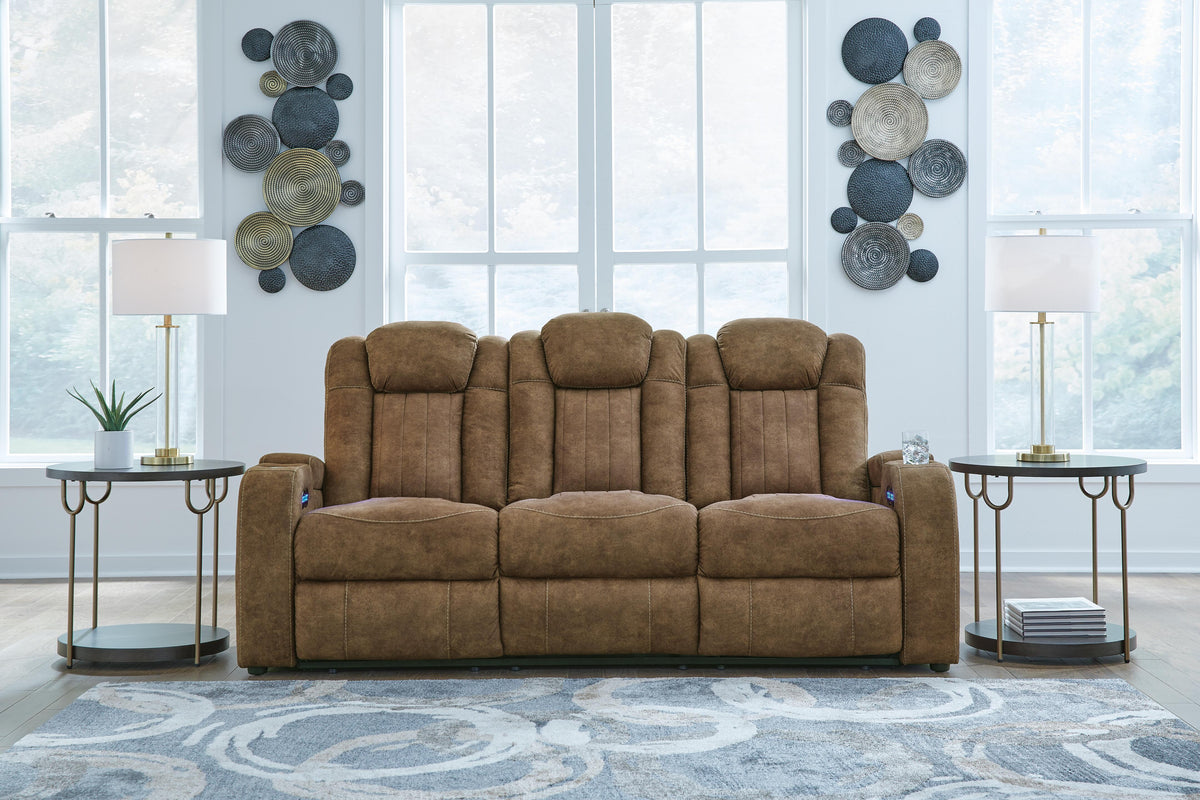 Dar Furniture - Ashley Furniture - Wolfridge Power Reclining Sofa - PWR REC Sofa with ADJ Headrest / Brindle - 6070315