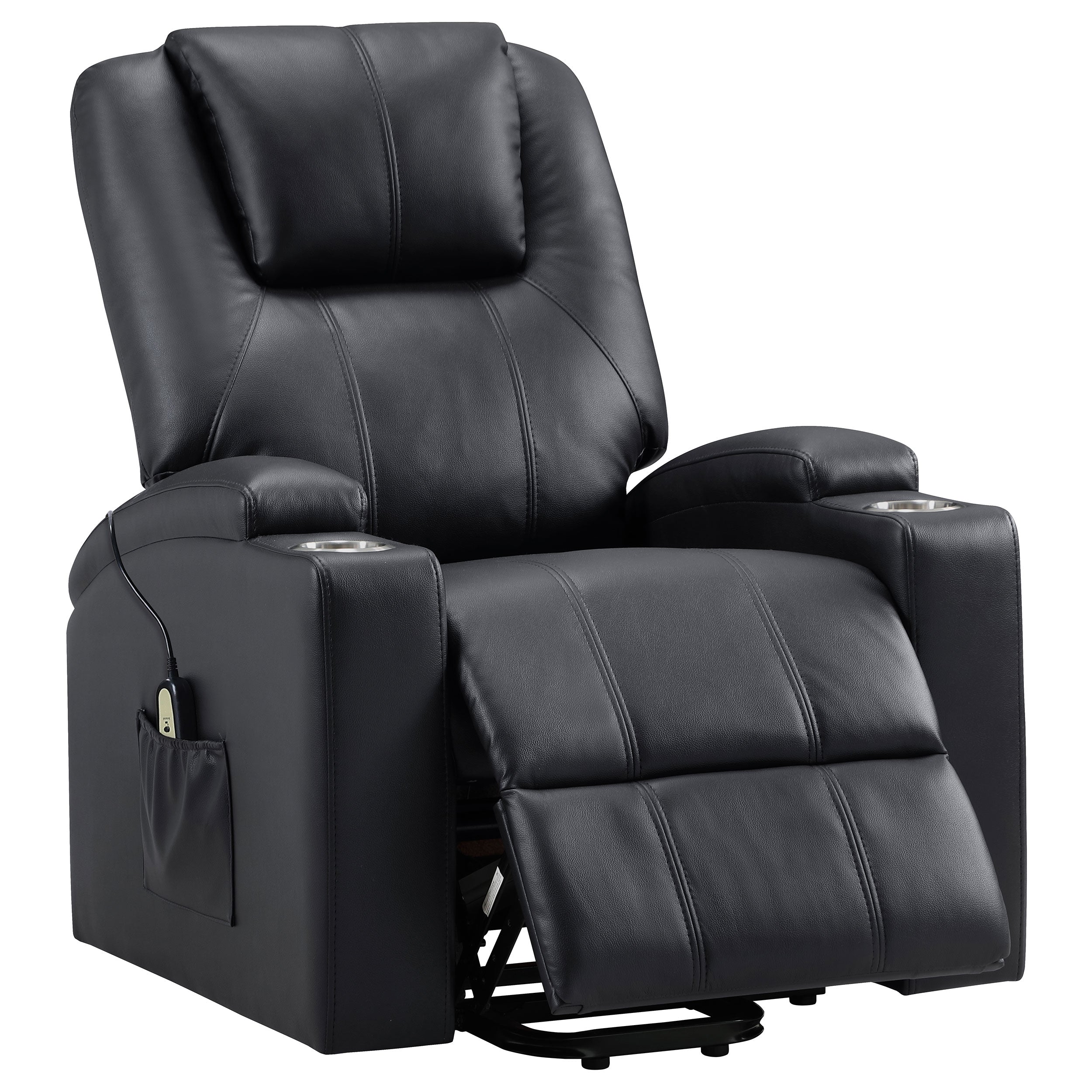 Dar Furniture - Coaster - Armstrong Upholstered Power Lift Massage Recliner Espresso - 609475P