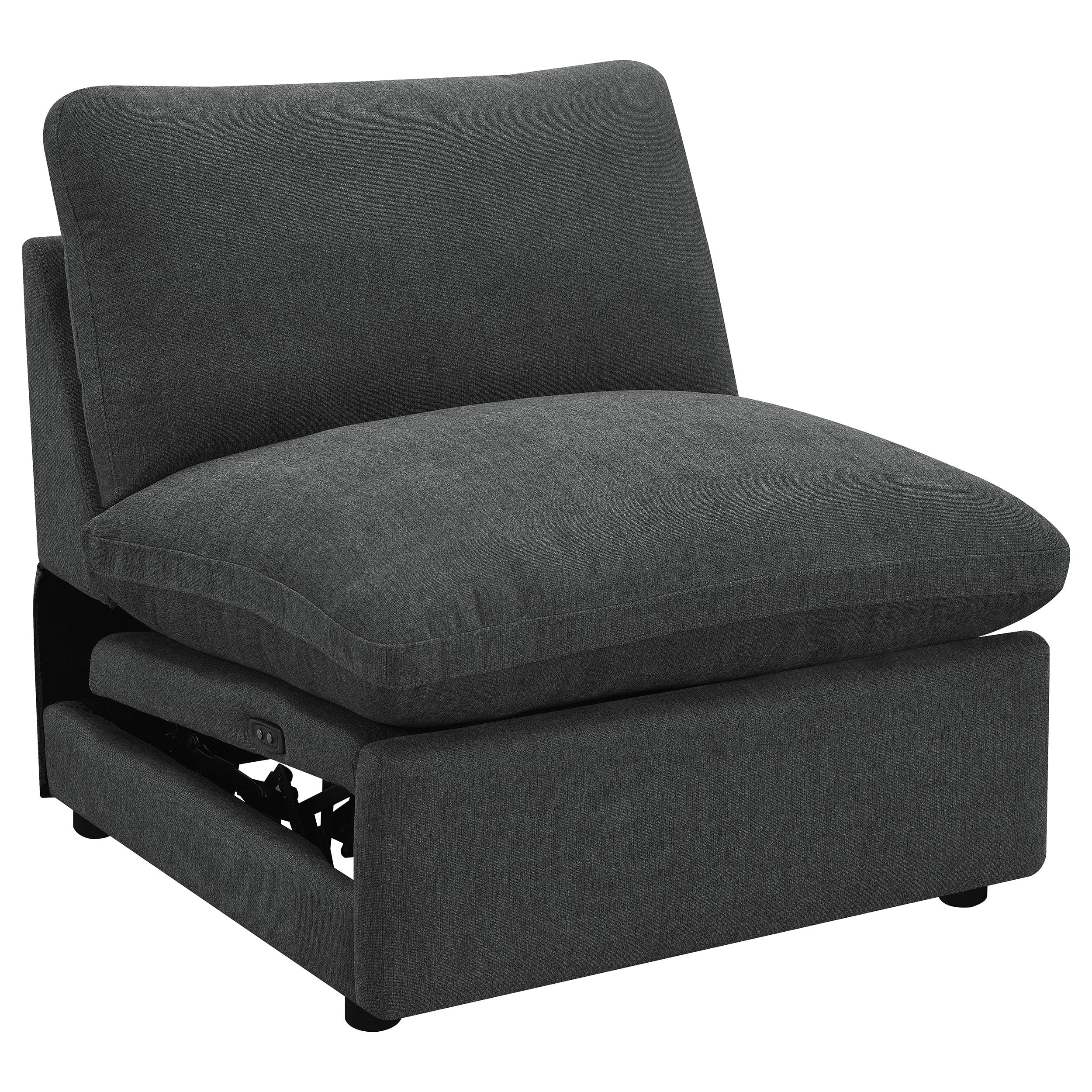 Dar Furniture - Coaster - Collins Modular Power Armless Recliner Dark Grey - 609530ARP