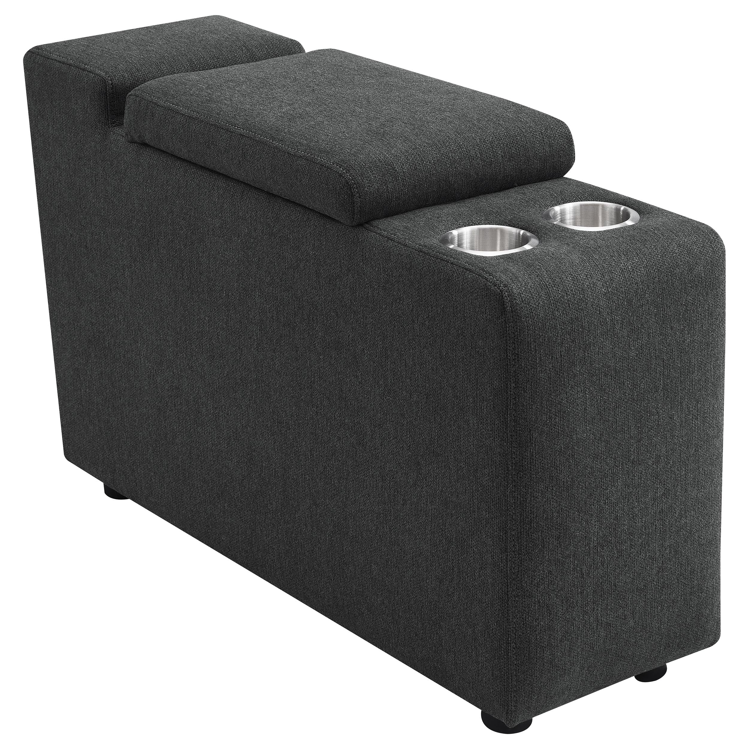 Dar Furniture - Coaster - Collins Upholstered Modular Storage Console Dark Grey - 609530CON