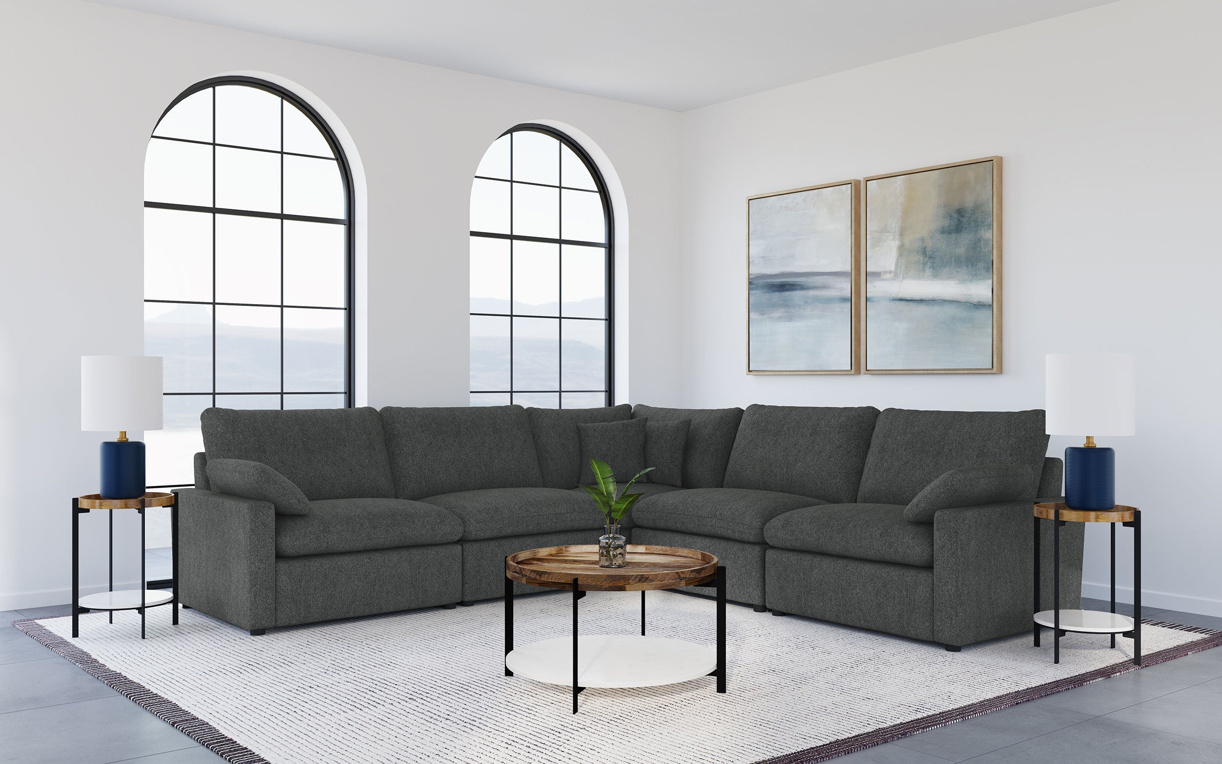 Collins Modular LAF Power Recliner Dark Grey