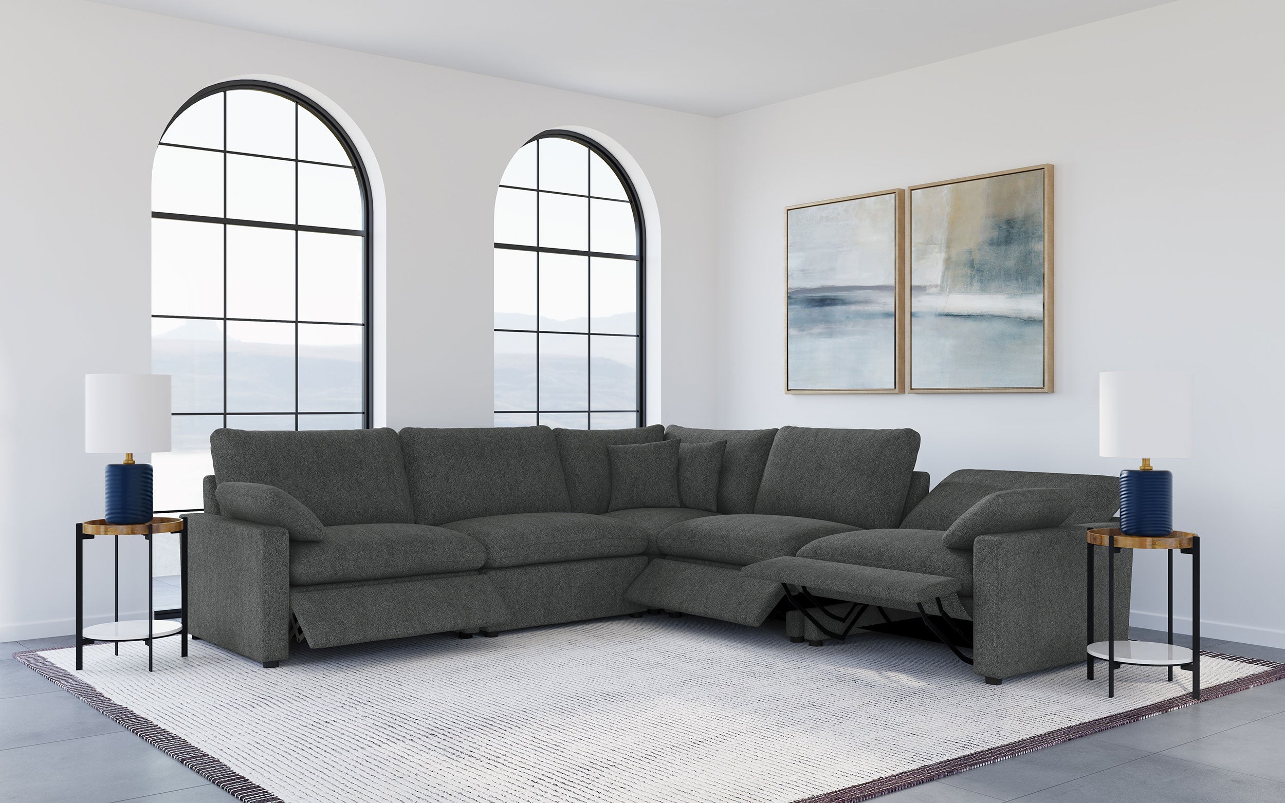 Collins Modular LAF Power Recliner Dark Grey