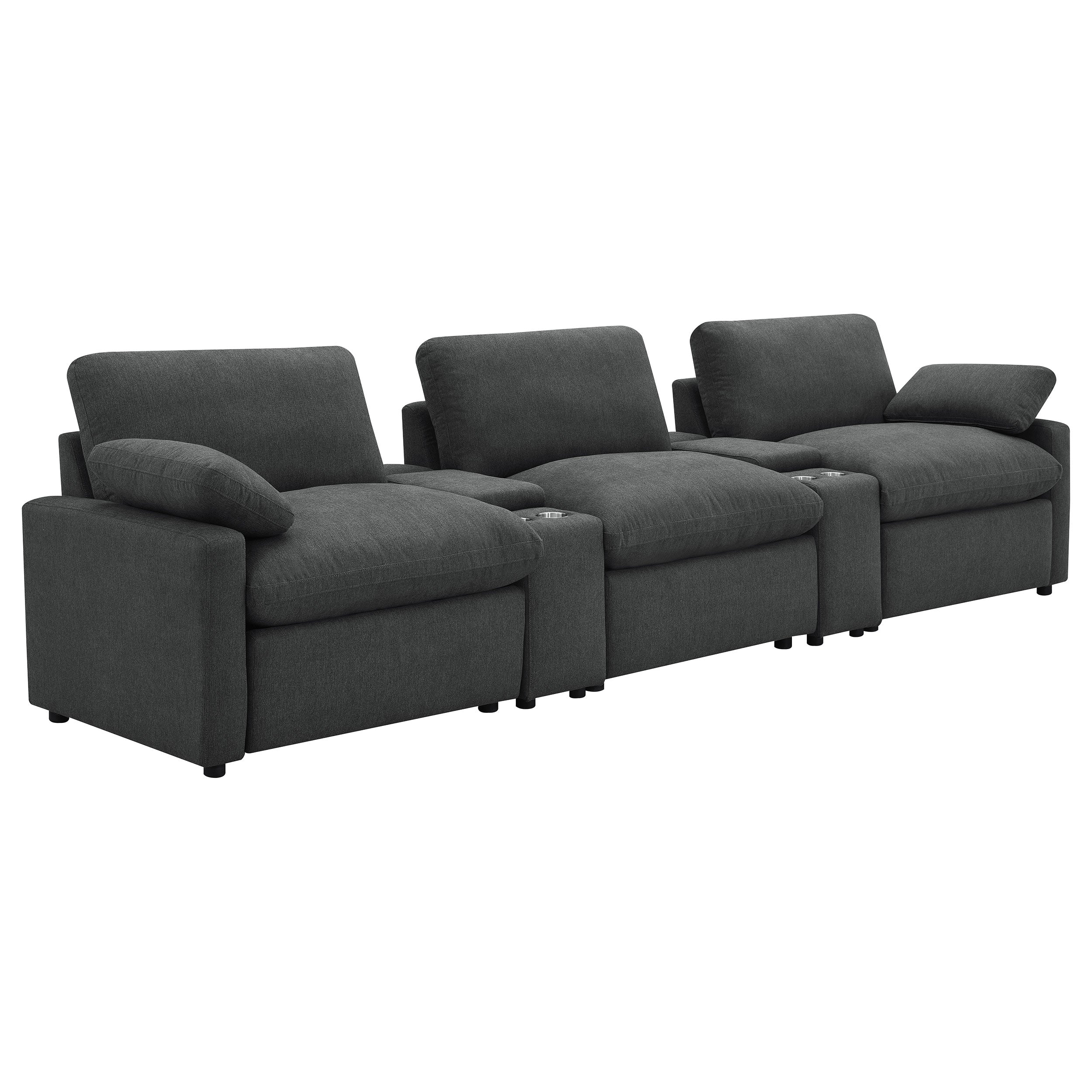 Dar Furniture - Coaster - Collins 5-Piece Power Reclining Home Theater Seating Dark Grey - 609531PT