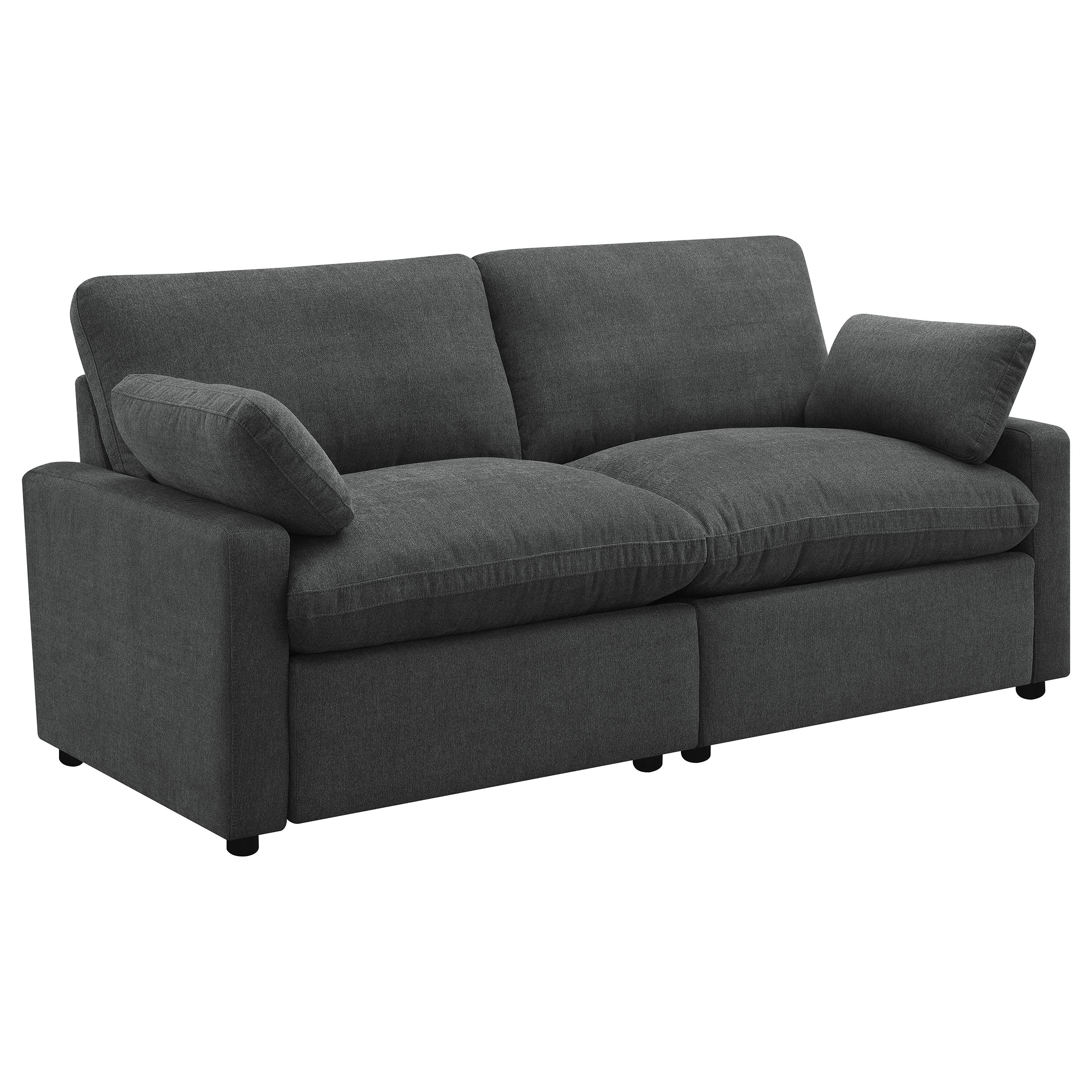 Dar Furniture - Coaster - Collins Modular Power Loveseat Dark Grey - 609532P