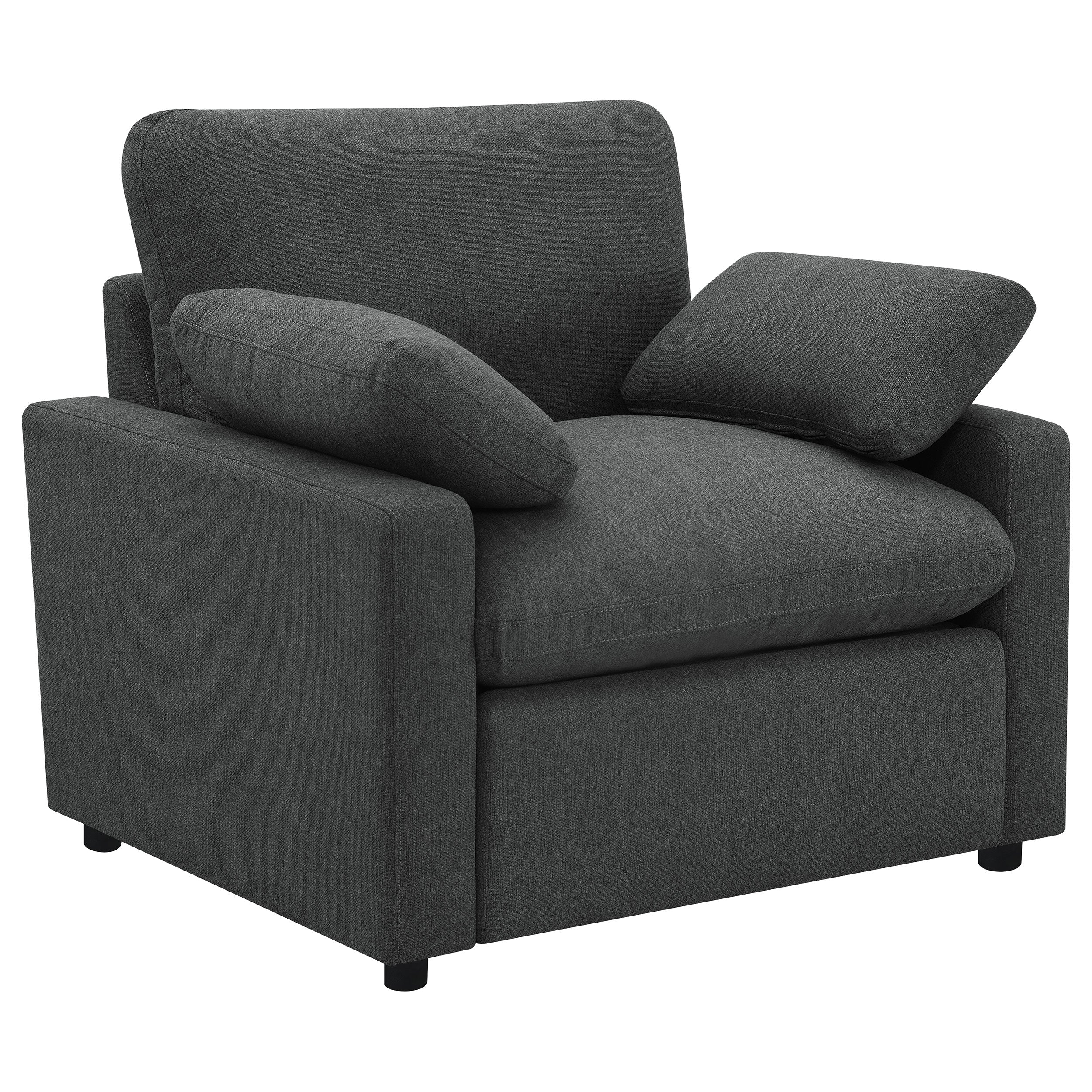 Dar Furniture - Coaster - Collins Upholstered Power Recliner Chair Dark Grey - 609533P