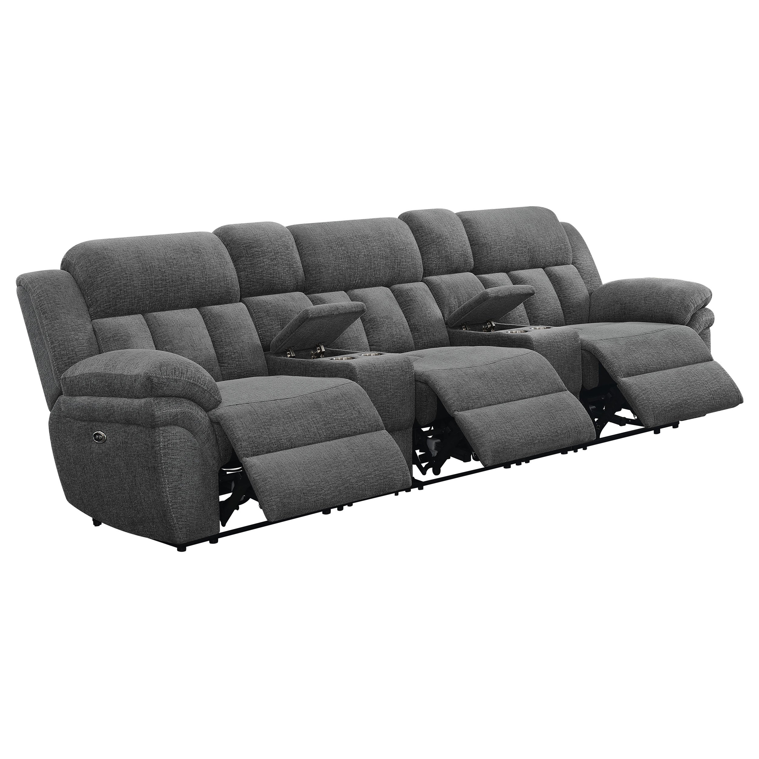 Dar Furniture - Coaster - Bahrain 5-piece Power Home Theater Seating Charcoal - 609541PT