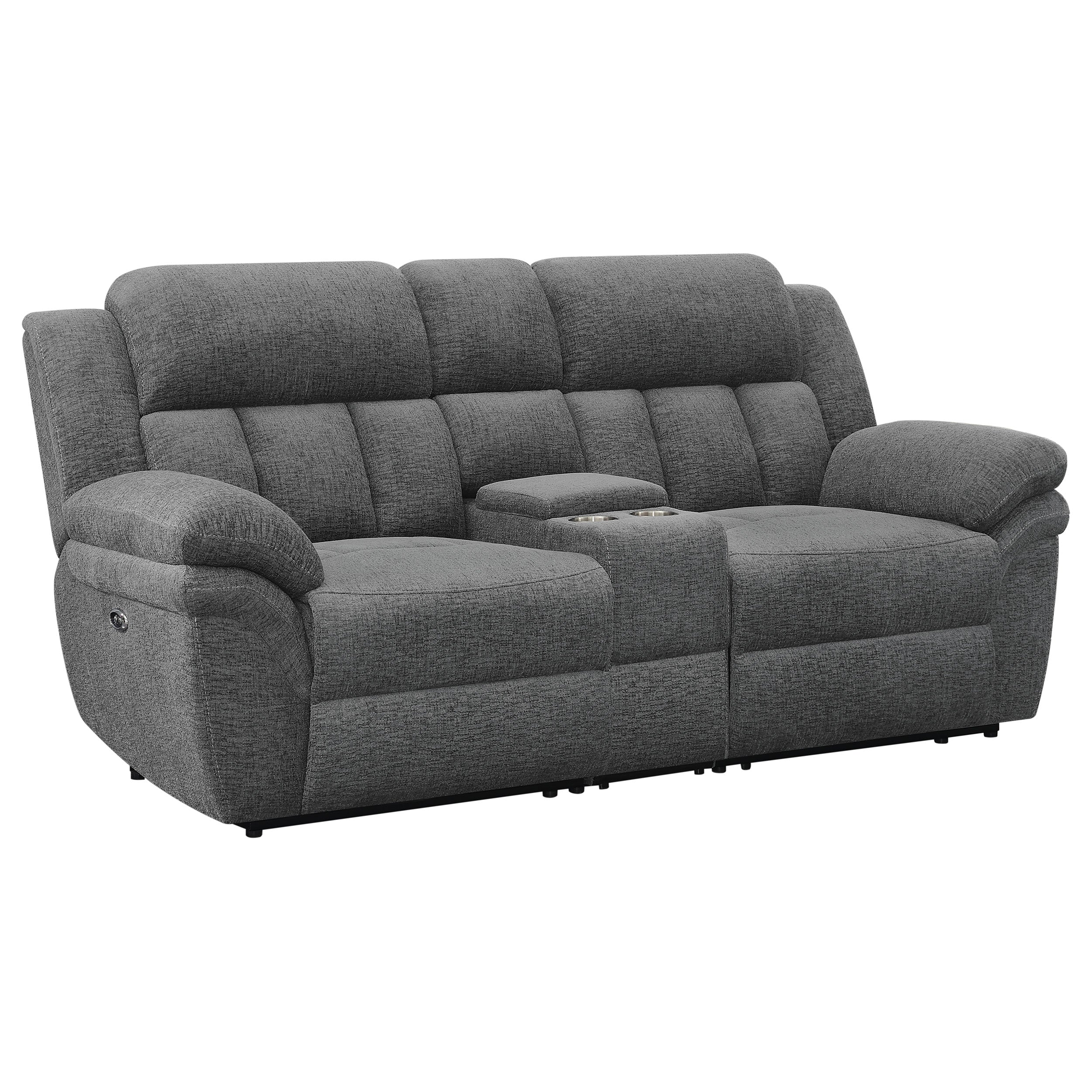 Dar Furniture - Coaster - Bahrain Upholstered Power Loveseat Charcoal - 609542P