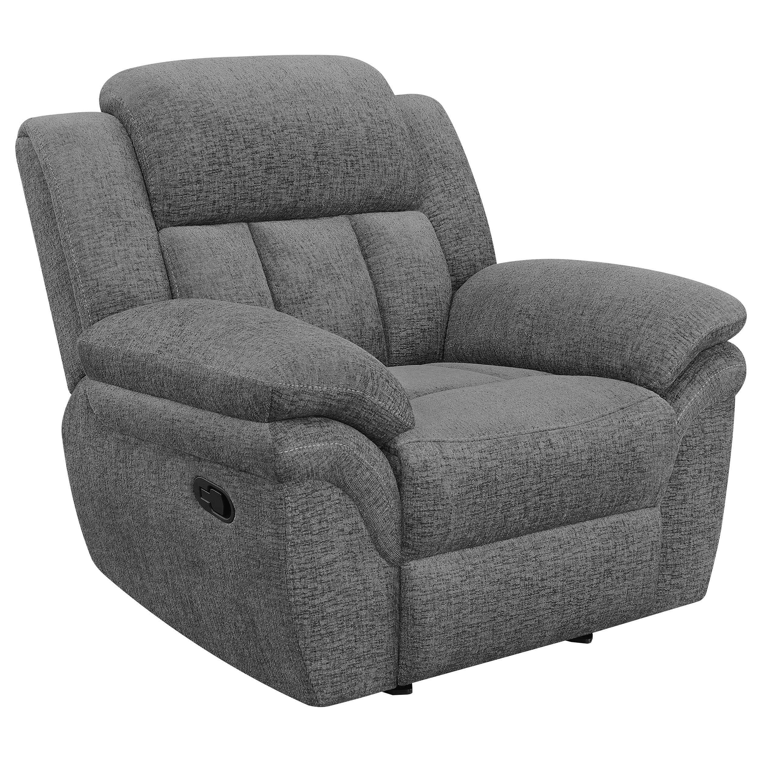 Dar Furniture - Coaster - Bahrain Upholstered Glider Recliner Charcoal - 609543