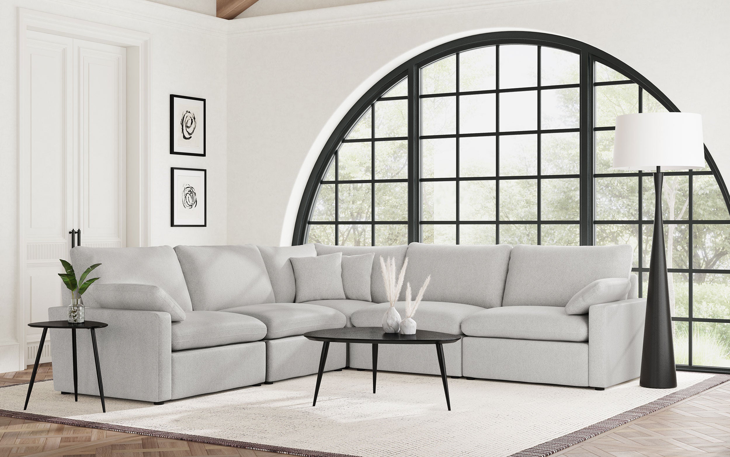 Collins Modular Power Armless Recliner Grey