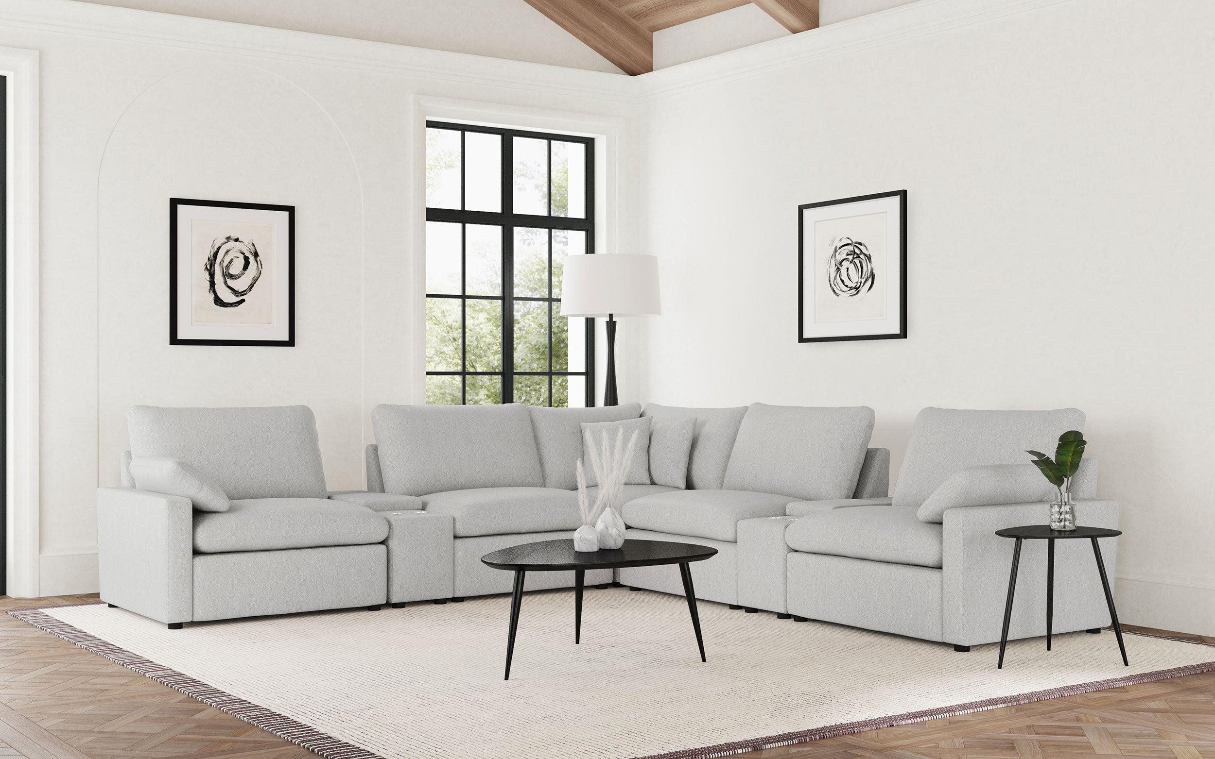 Dar Furniture - Coaster - Collins 7-piece Modular Power Reclining Sectional Grey - 609560P-SETA
