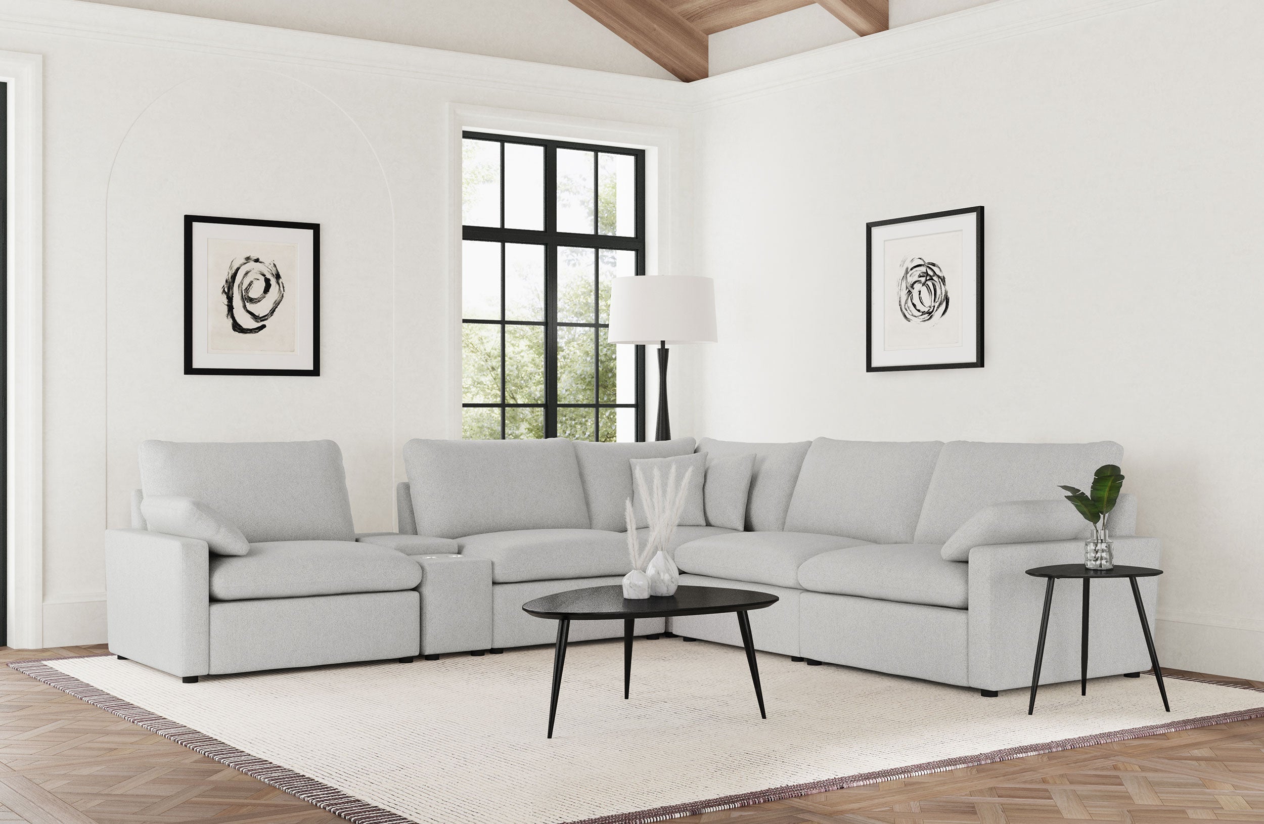 Dar Furniture - Coaster - Collins 6-piece Modular Power Reclining Sectional Grey - 609560P-SET