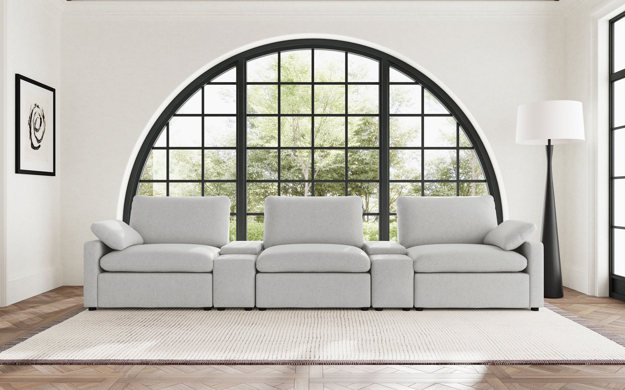 Collins 5-Piece Power Reclining Home Theater Seating Grey