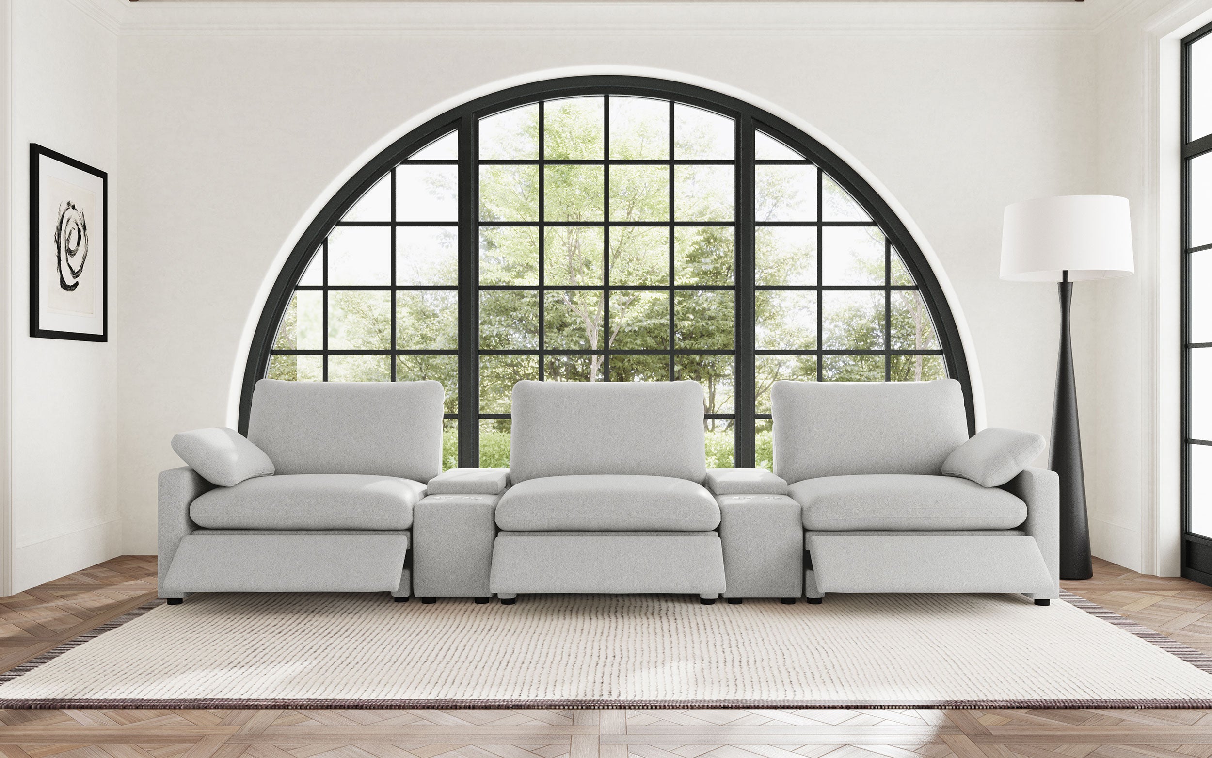 Collins 5-Piece Power Reclining Home Theater Seating Grey
