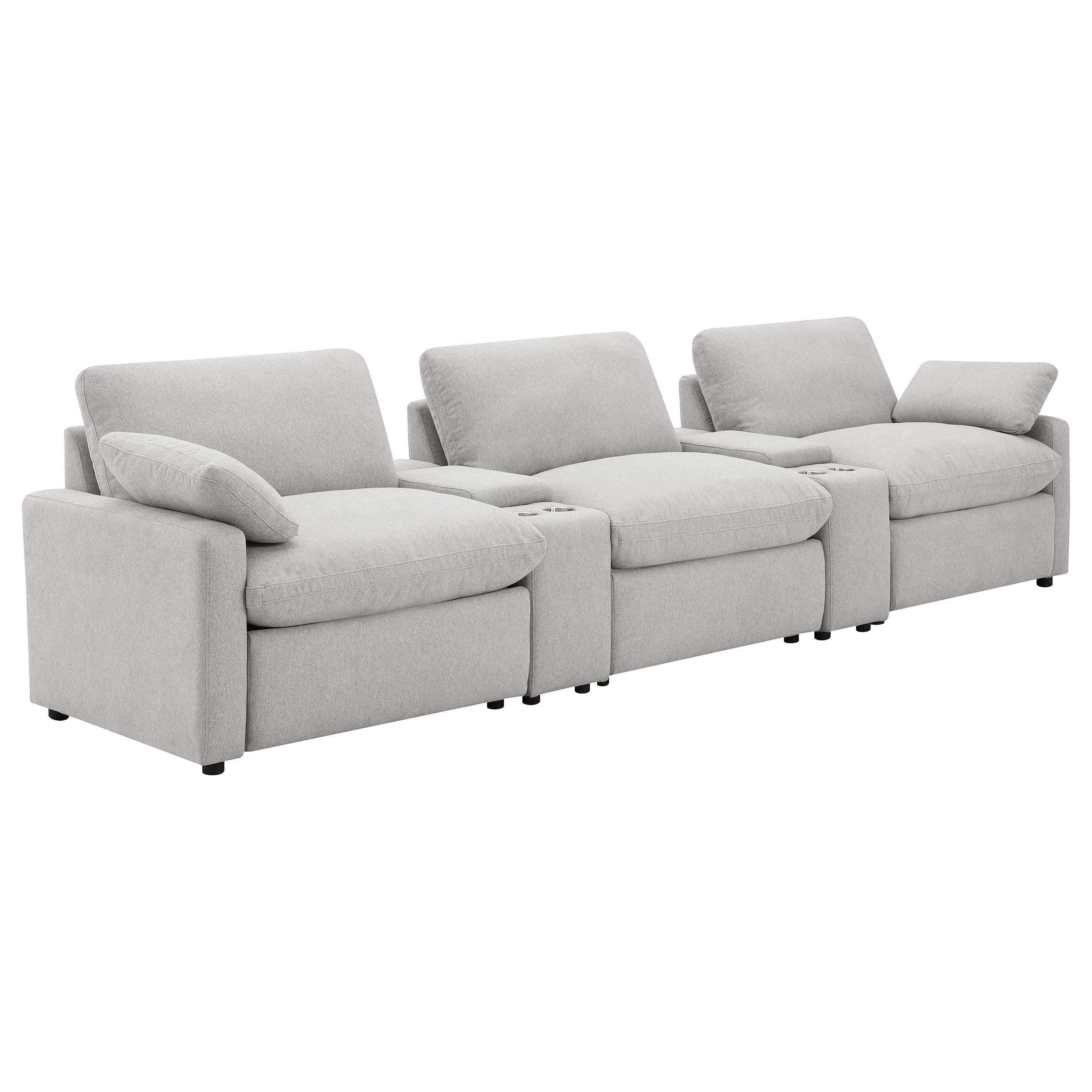 Dar Furniture - Coaster - Collins 5-Piece Power Reclining Home Theater Seating Grey - 609561PT