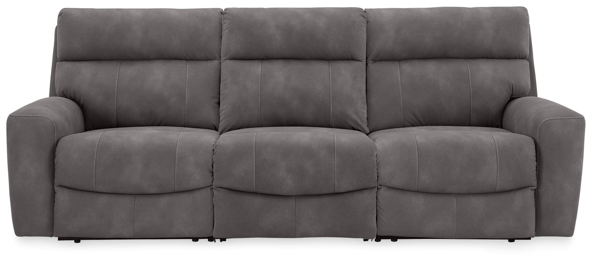 Dar Furniture - Ashley Furniture - Next-Gen Durapella 3-Piece Power Reclining Sectional - 3-Piece Power Reclining Sectional / Slate - 61003S9