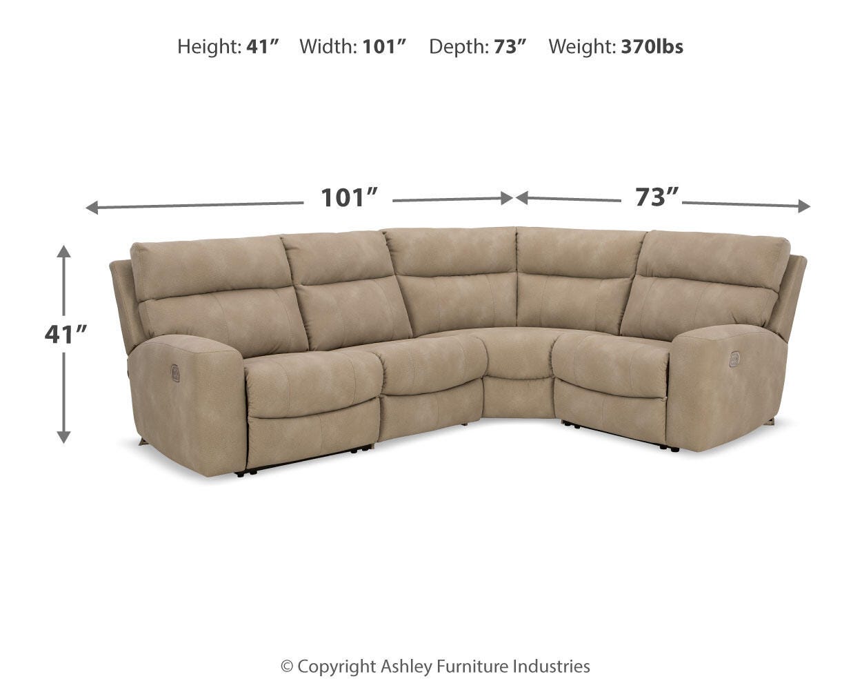 Next-Gen Durapella 4-Piece Power Reclining Sectional