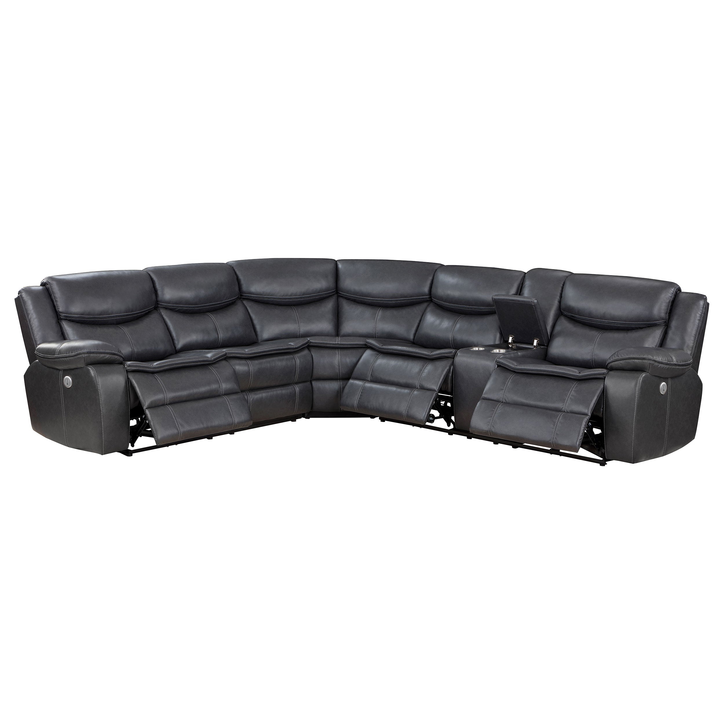 Dar Furniture - Coaster - Sycamore Upholstered Power Reclining Sectional Sofa Grey - 610200P