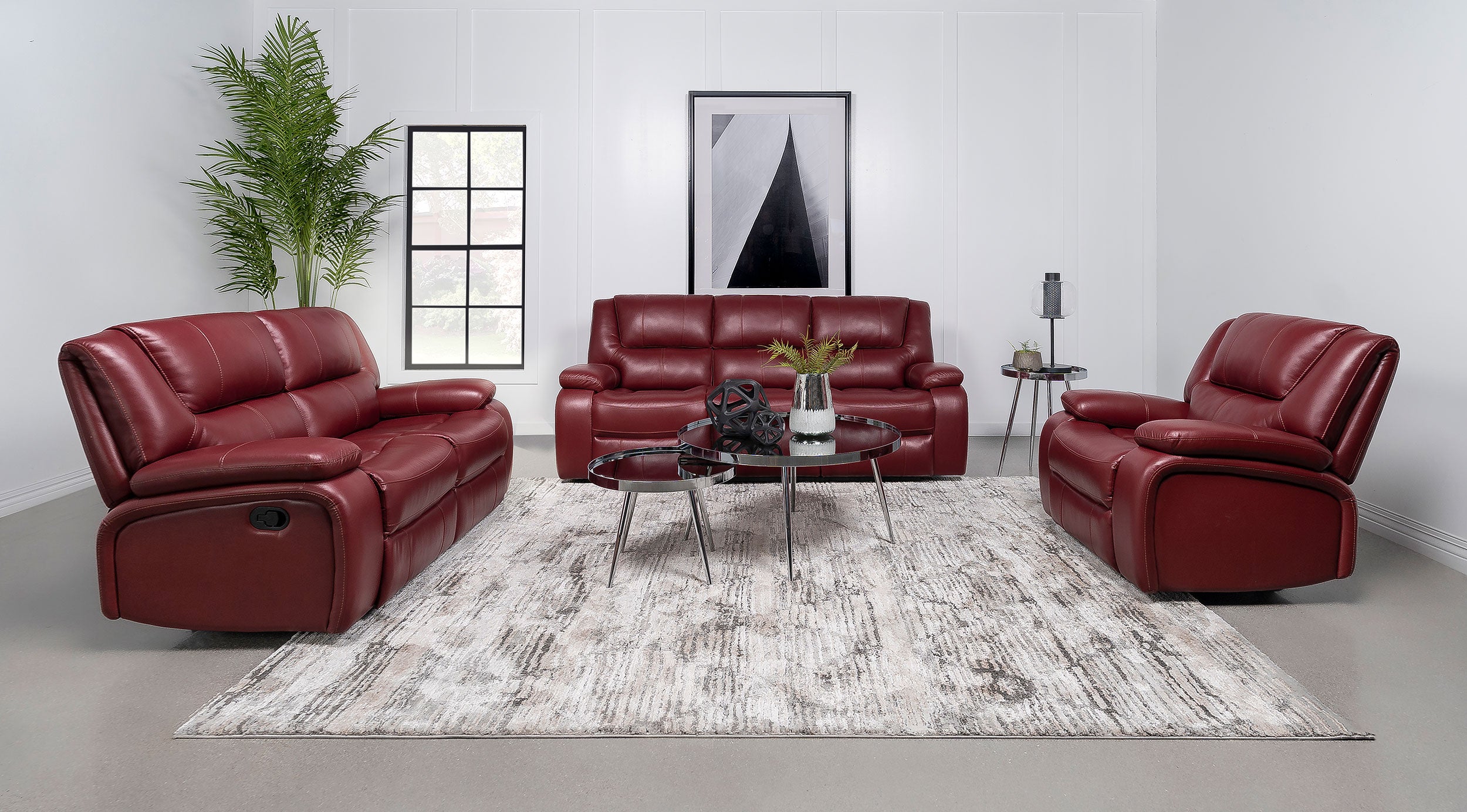 Dar Furniture - Coaster - Camila 3-piece Upholstered Reclining Sofa Set Red - 610241-S3