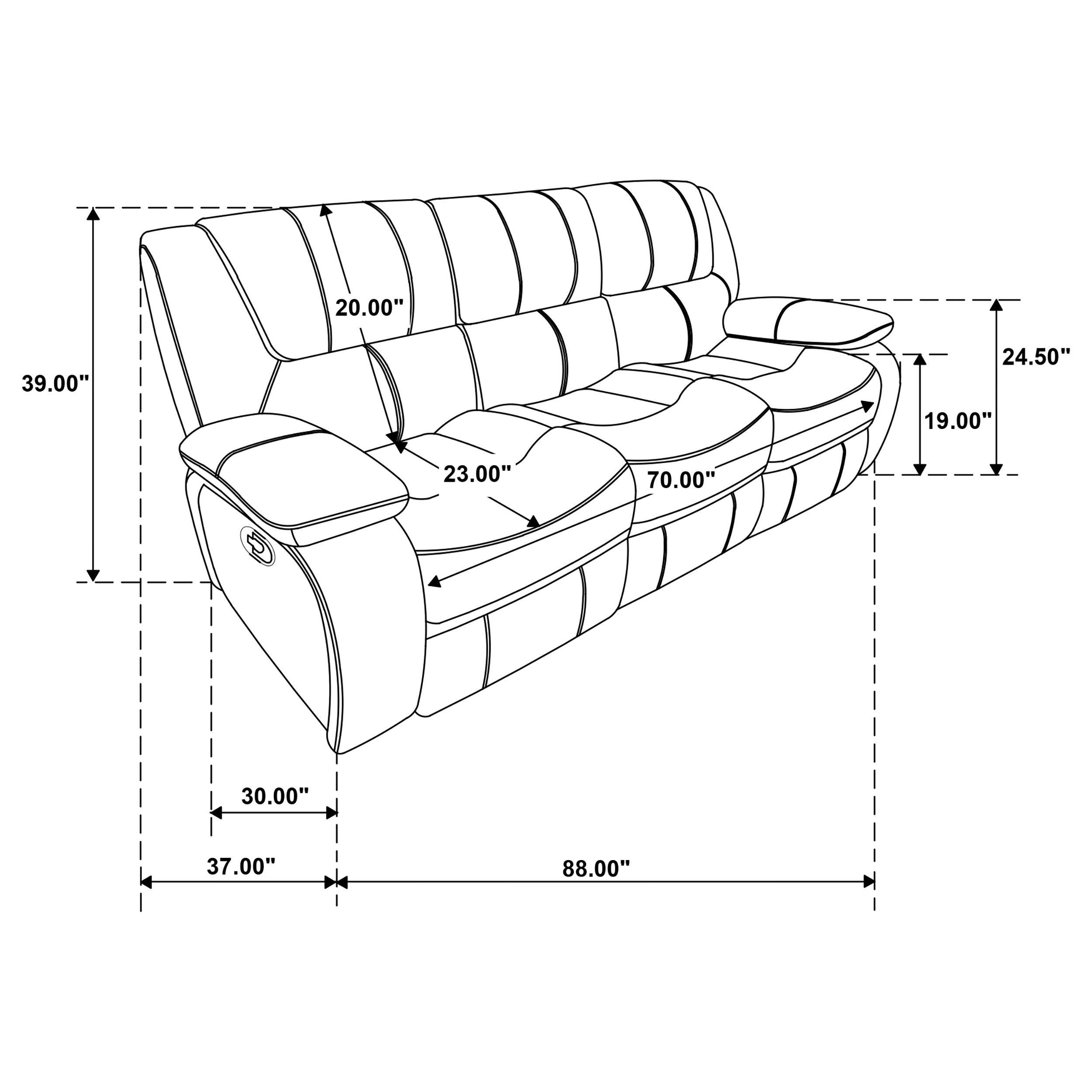 Camila 2-piece Upholstered Reclining Sofa Set Black
