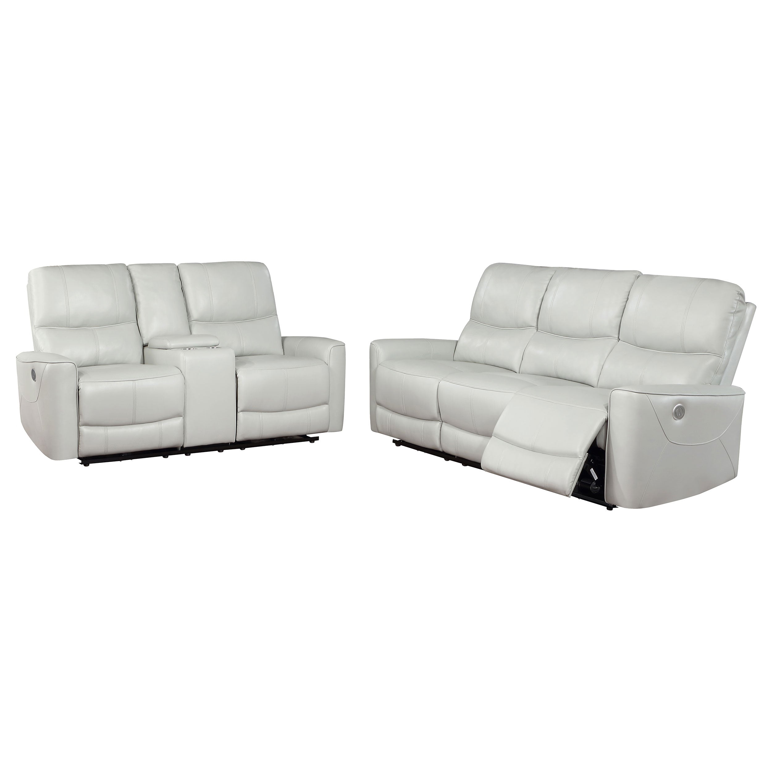 Dar Furniture - Coaster - Greenfield 2-piece Power Reclining Sofa Set Dove Grey - 610261P-S2