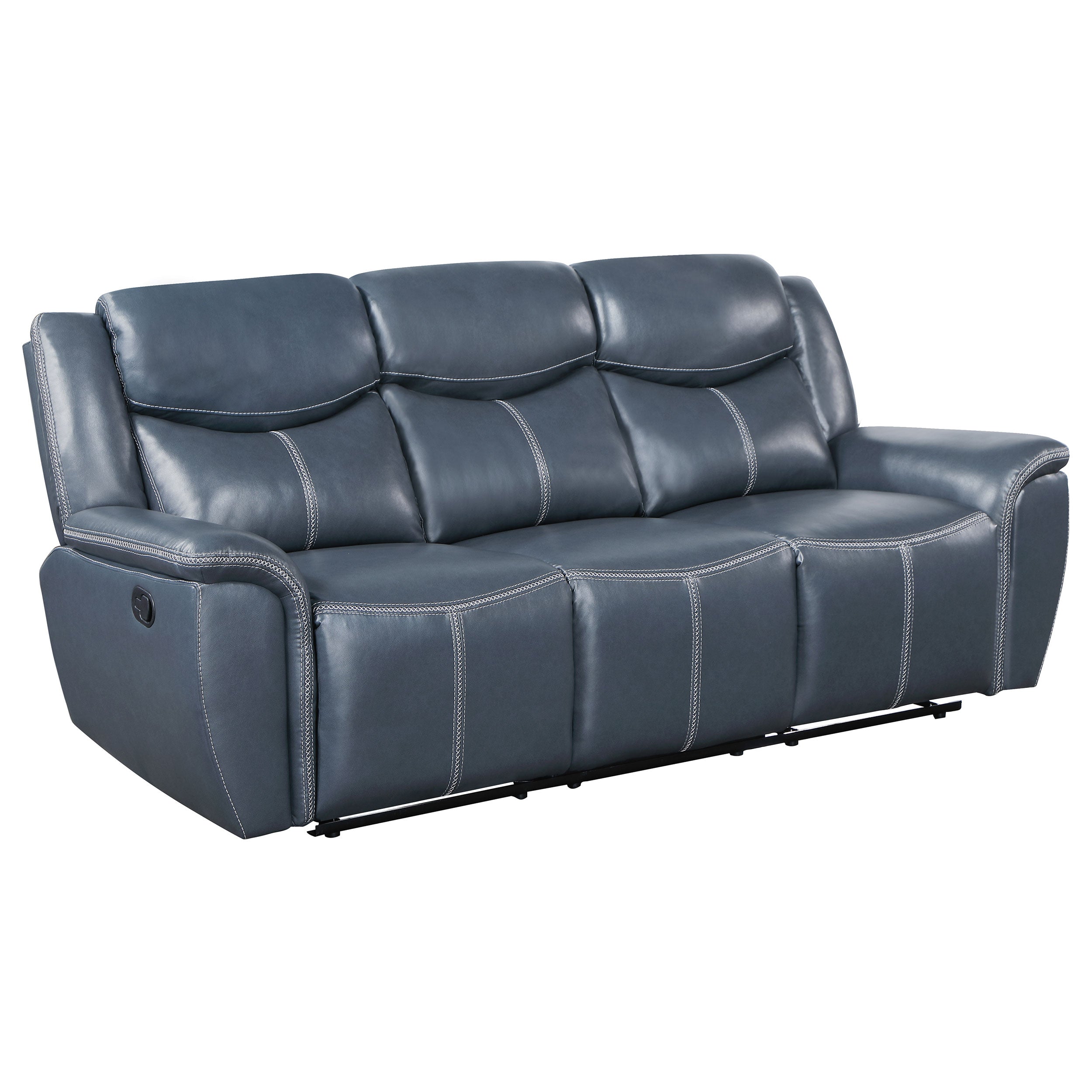 Dar Furniture - Coaster - Sloane Upholstered Padded Arm Reclining Sofa Blue - 610271