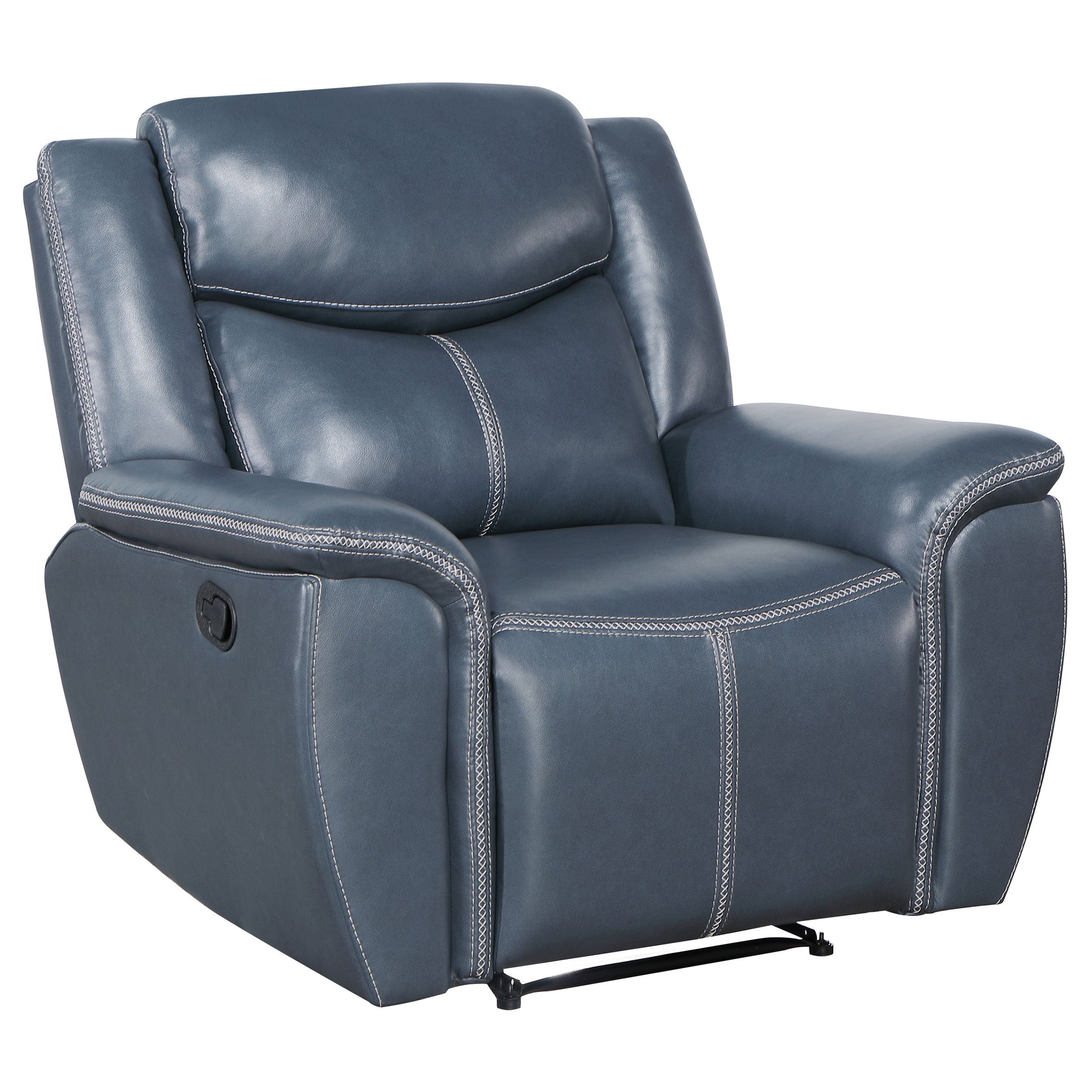 Dar Furniture - Coaster - Sloane Upholstered Padded Arm Recliner Chair Blue - 610273