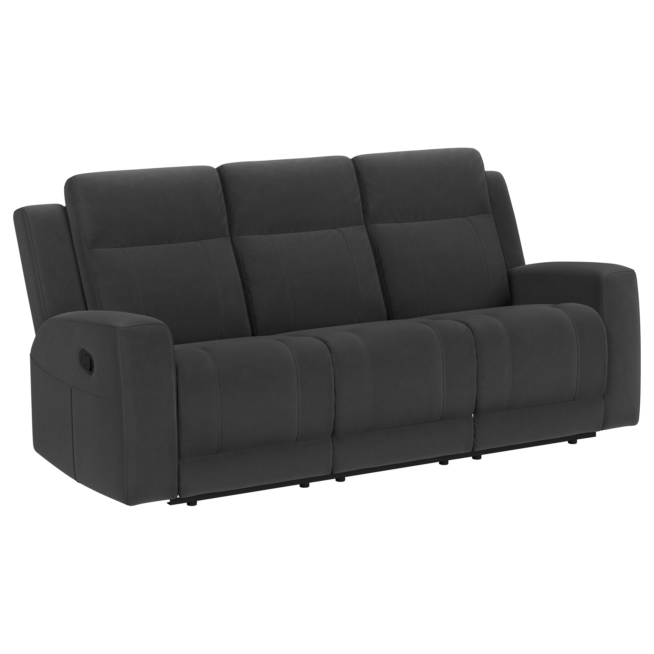 Dar Furniture - Coaster - Brentwood Upholstered Motion Reclining Sofa Dark Charcoal - 610284